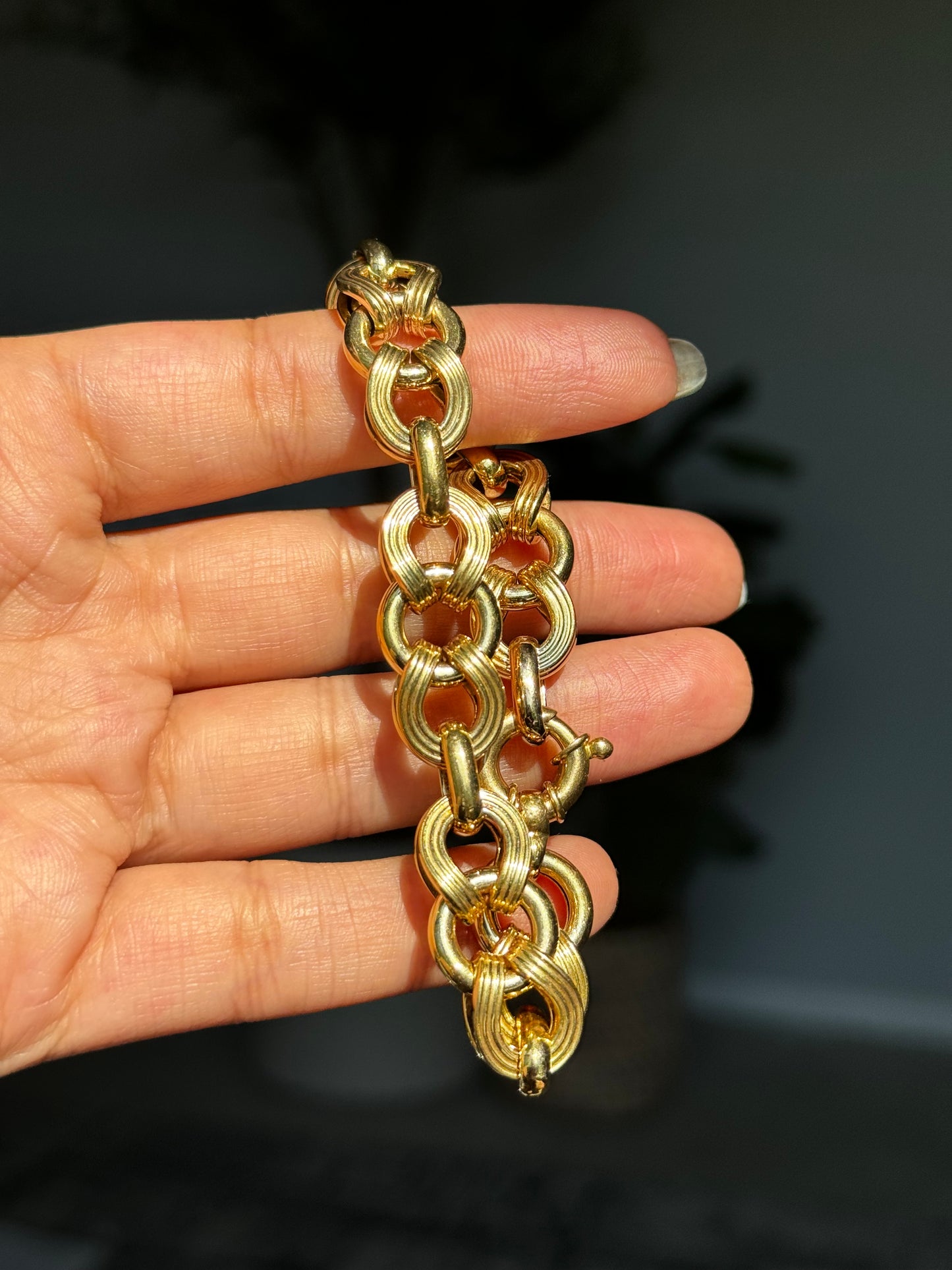 14k vintage Fancy link bracelet