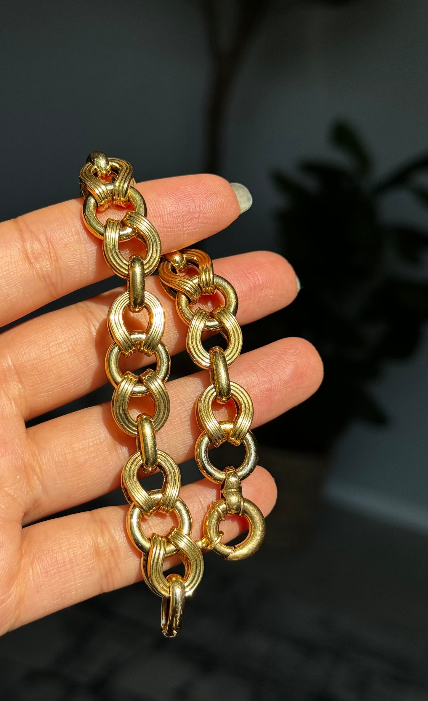 14k vintage Fancy link bracelet