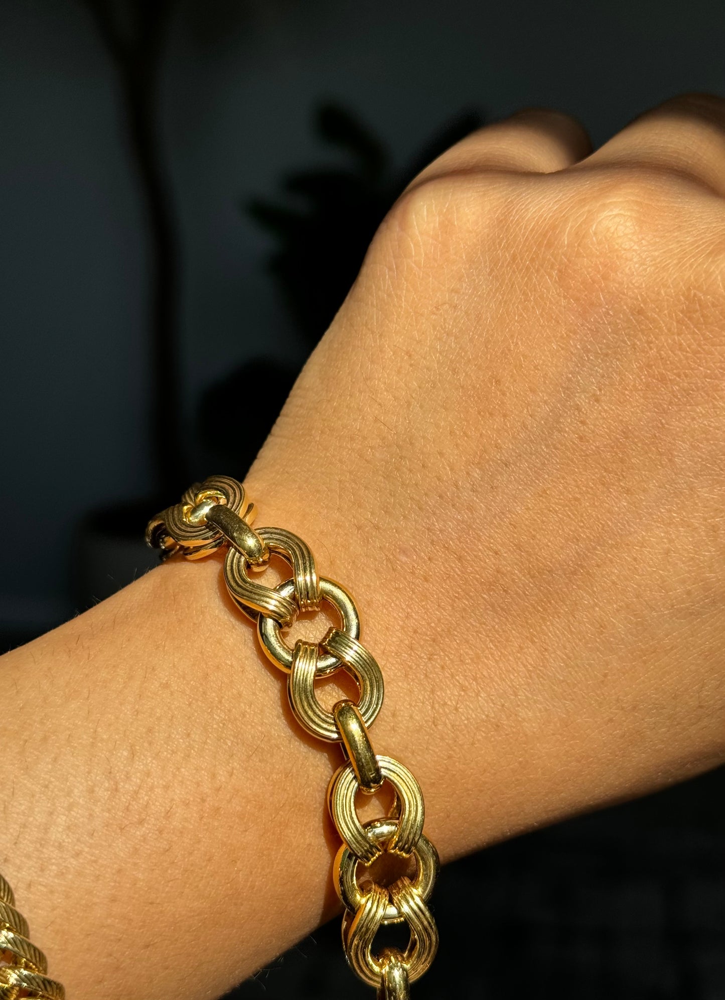 14k vintage Fancy link bracelet