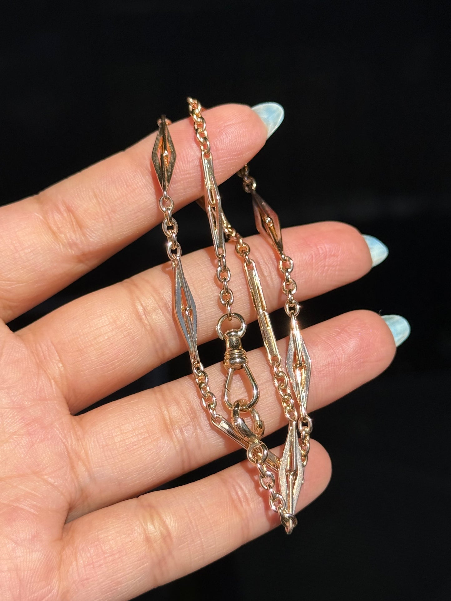 14k fancy link Watch chain