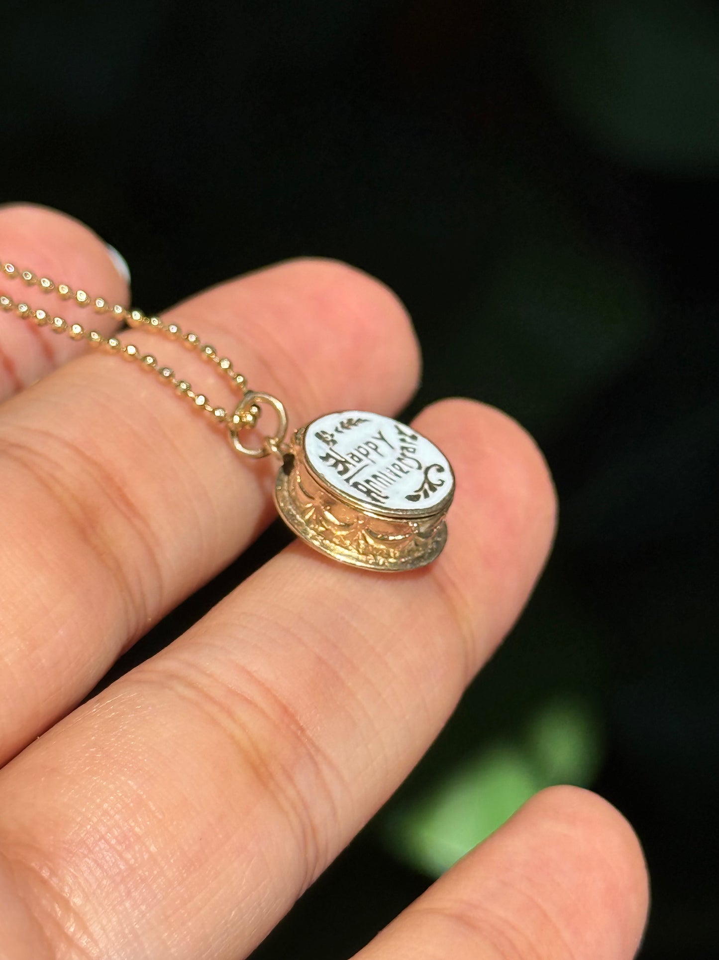 Vintage 1950ś 14k enamel anniversary