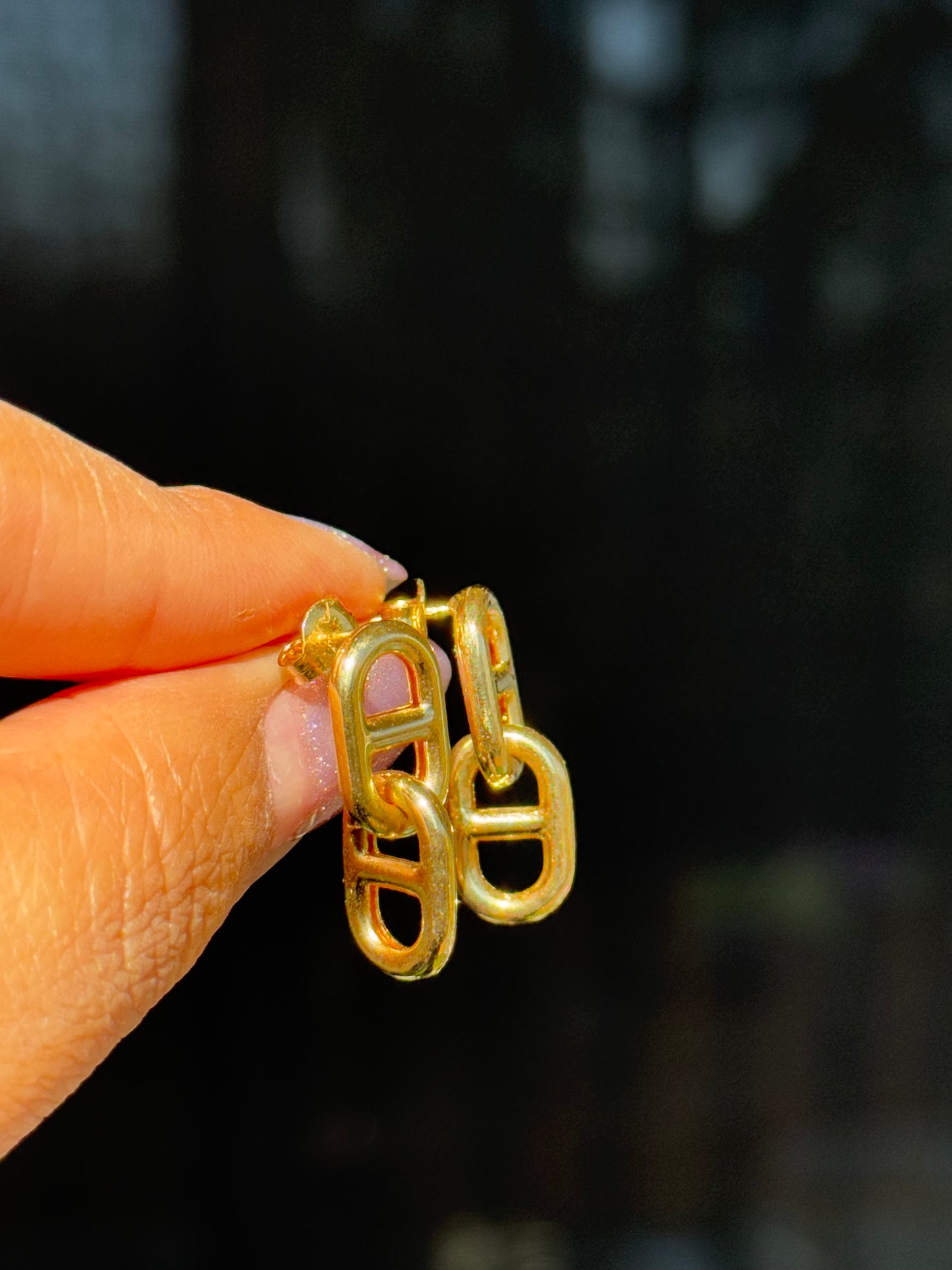 18k yellow gold super cool Puffy Mariner earrings