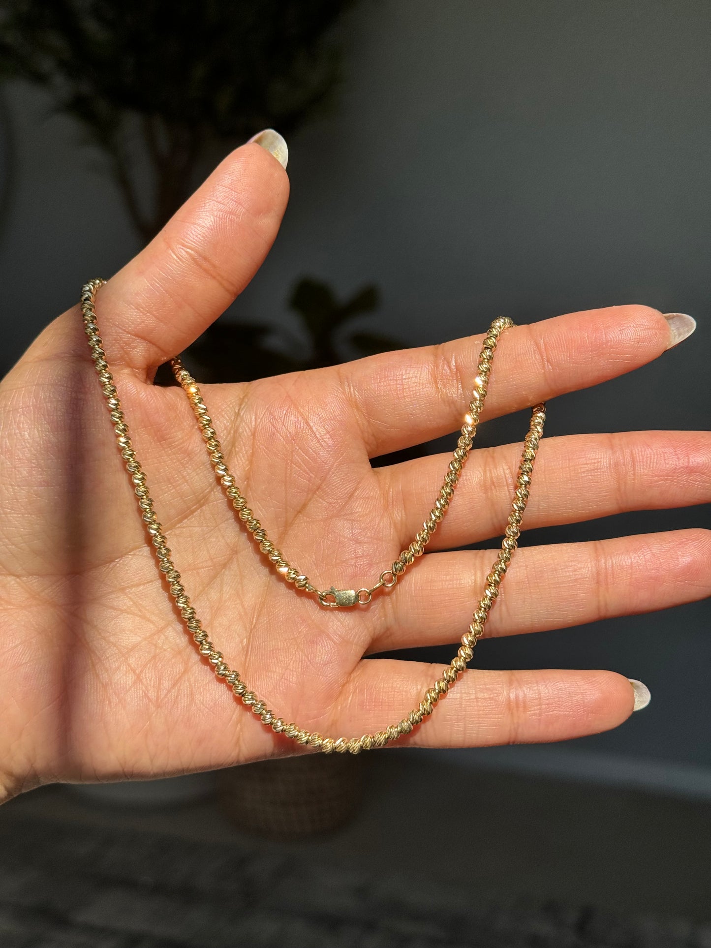 14k Italian diamond cut Beads / Balls chain