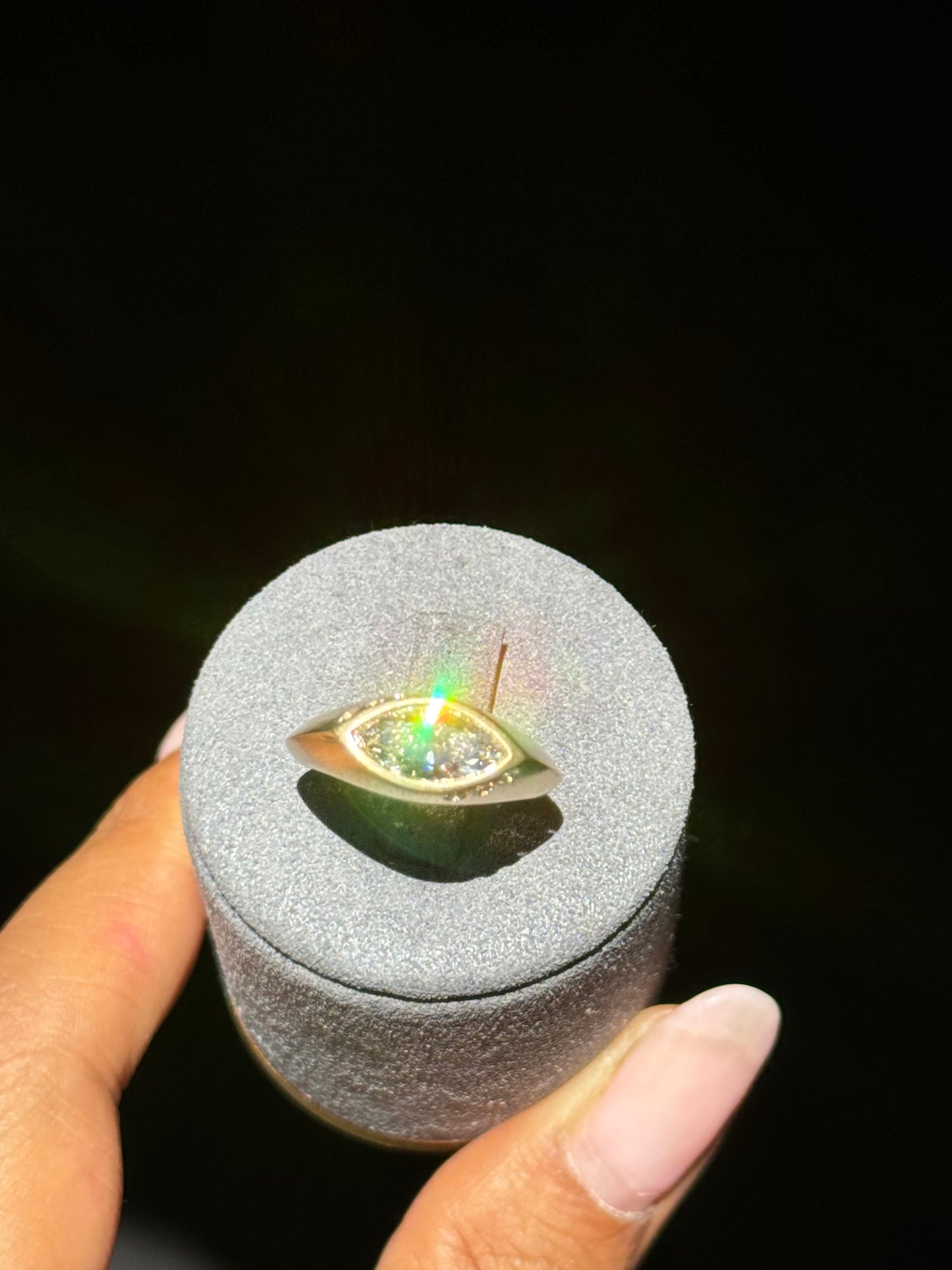 Horus 14k Marquise Diamond Ring