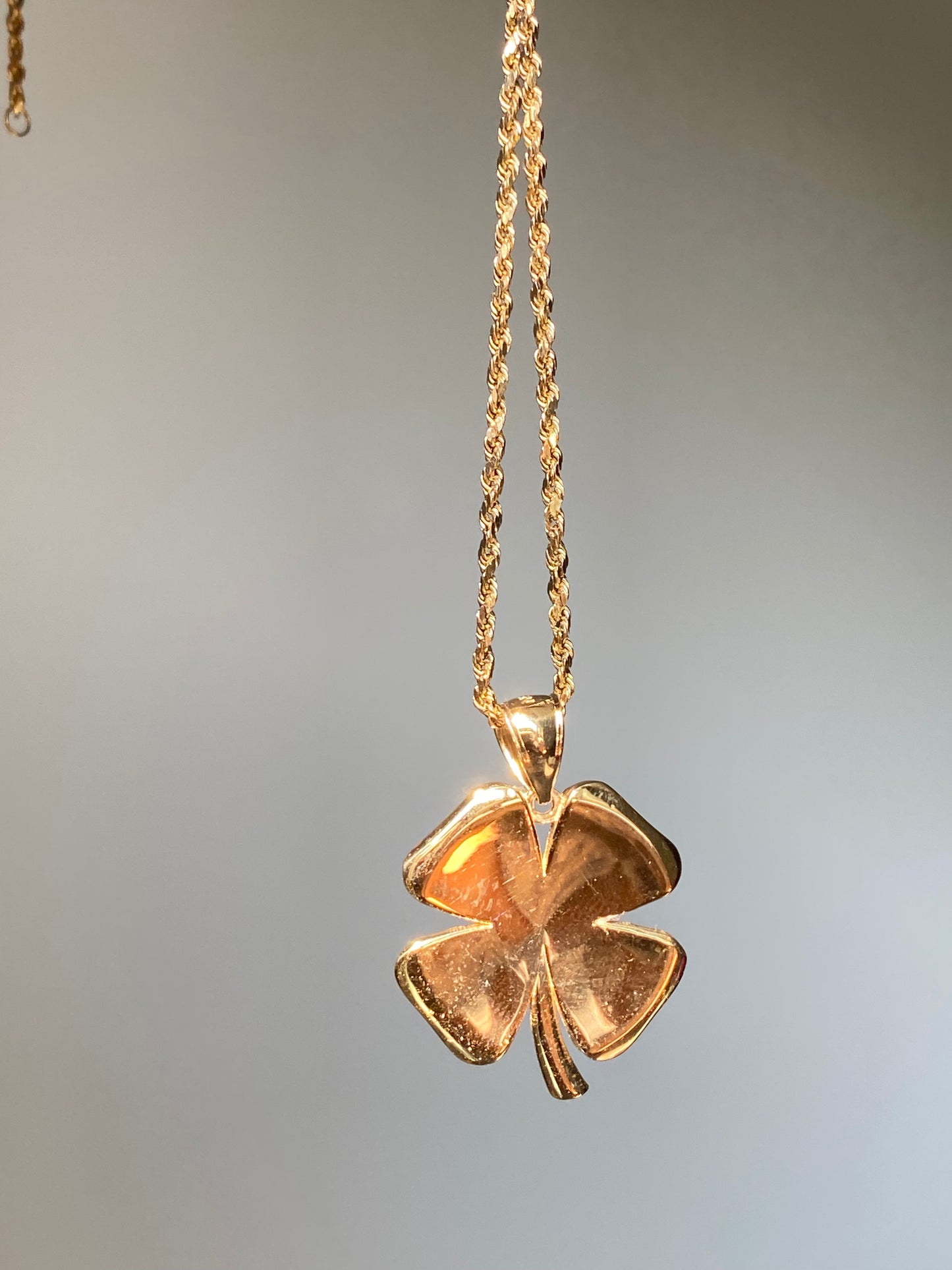 14k lucky clover charm