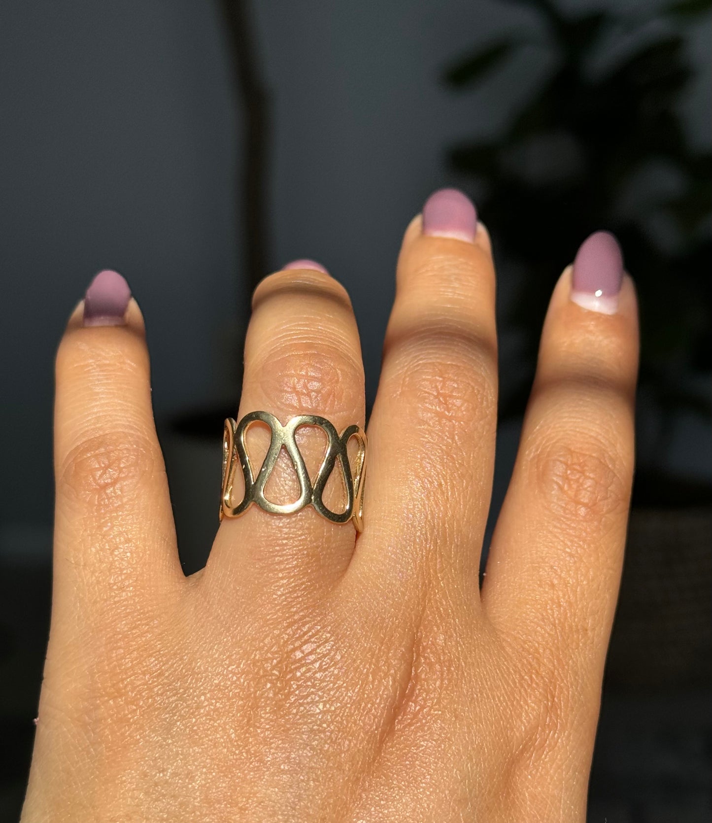 14k Wavy Wide Ring