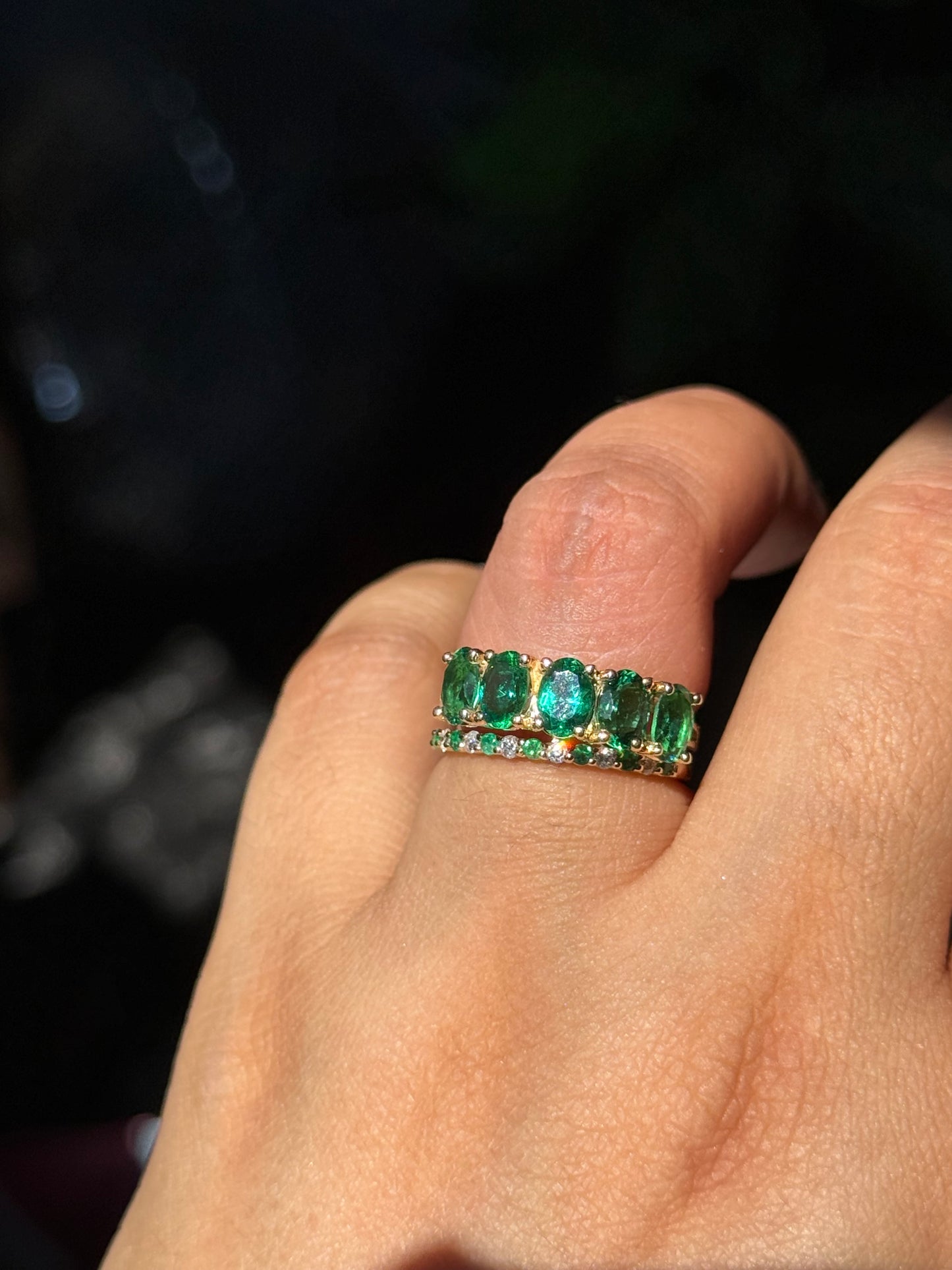 14k synthetic emerald ring