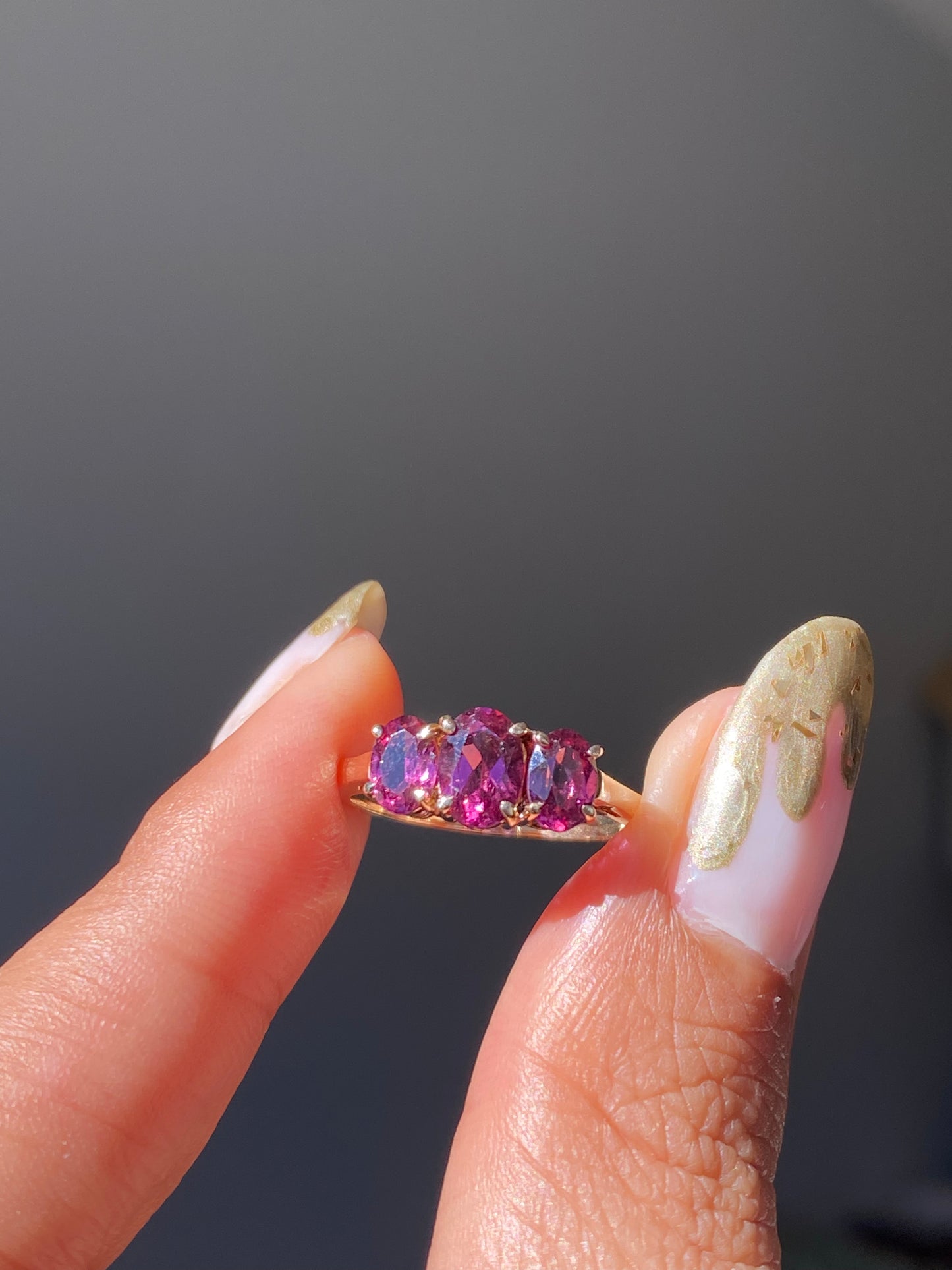 10kt pink tourmaline ring