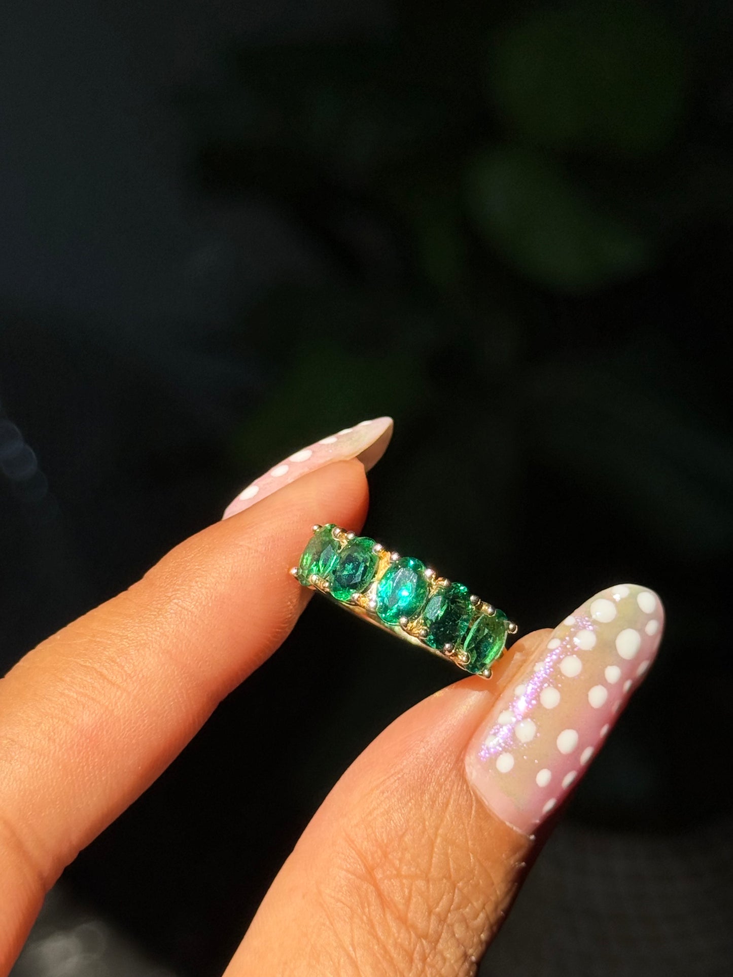 14k synthetic emerald ring
