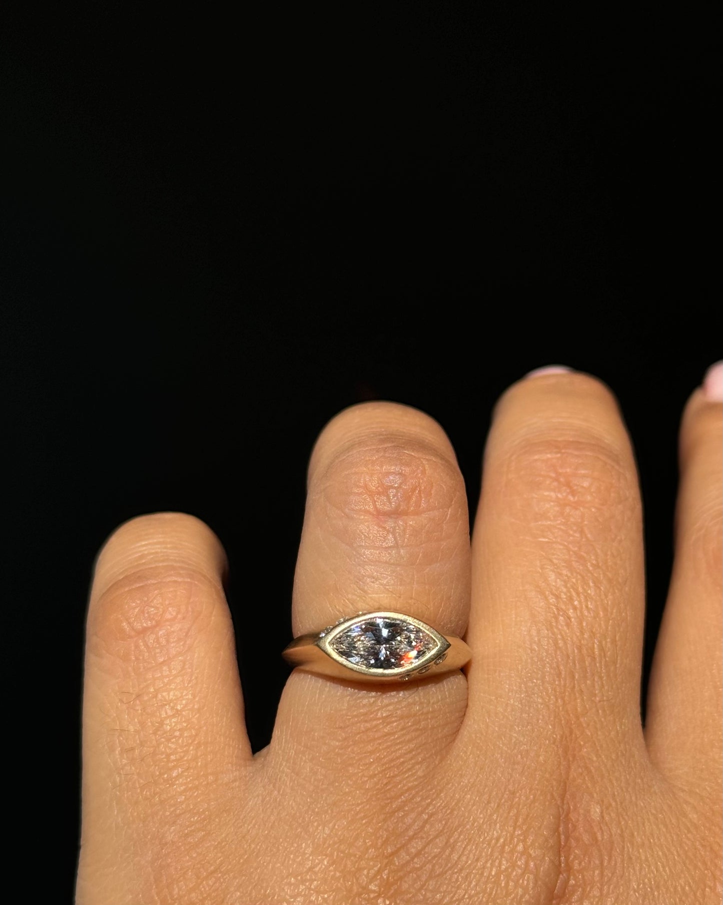 Horus 14k Marquise Diamond Ring