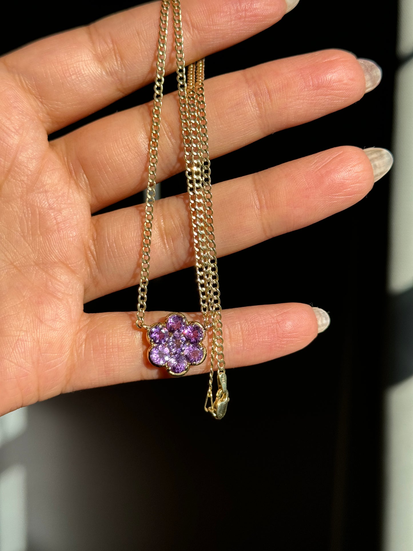 14k Amethyst Flower necklace