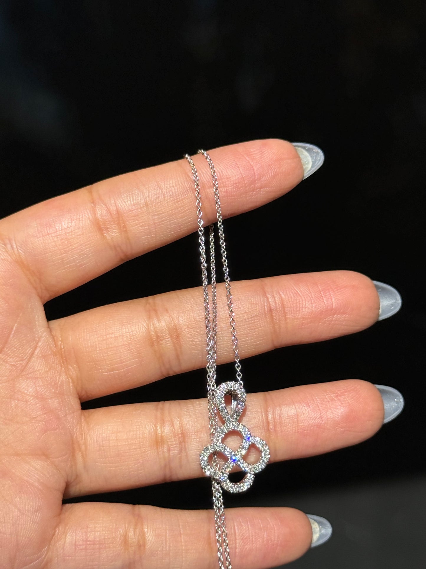 14k diamond Quatrefoil Necklace & Earrings