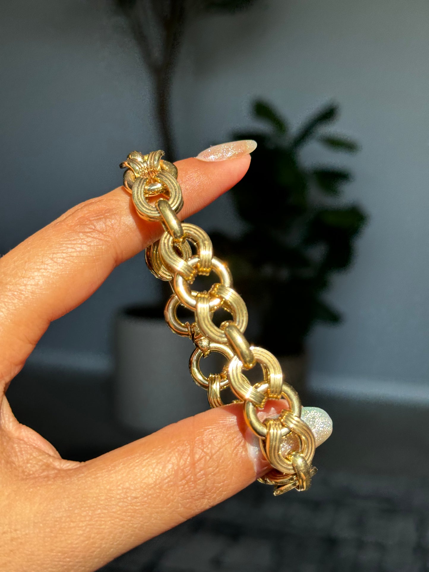 14k vintage Fancy link bracelet