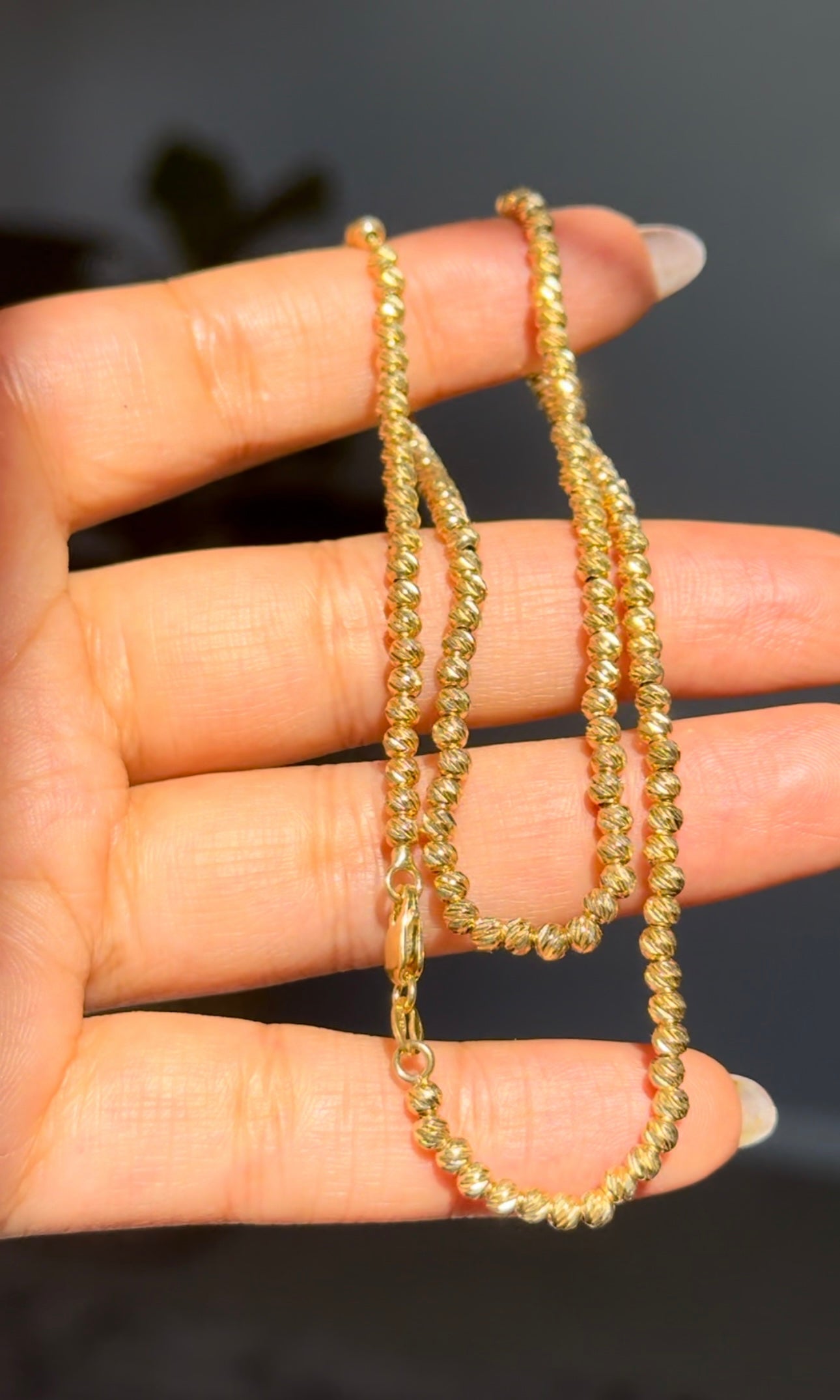 14k Italian diamond cut Beads / Balls chain