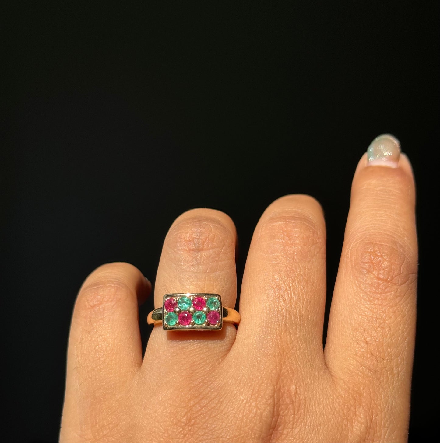 14k emerald and rubies ring