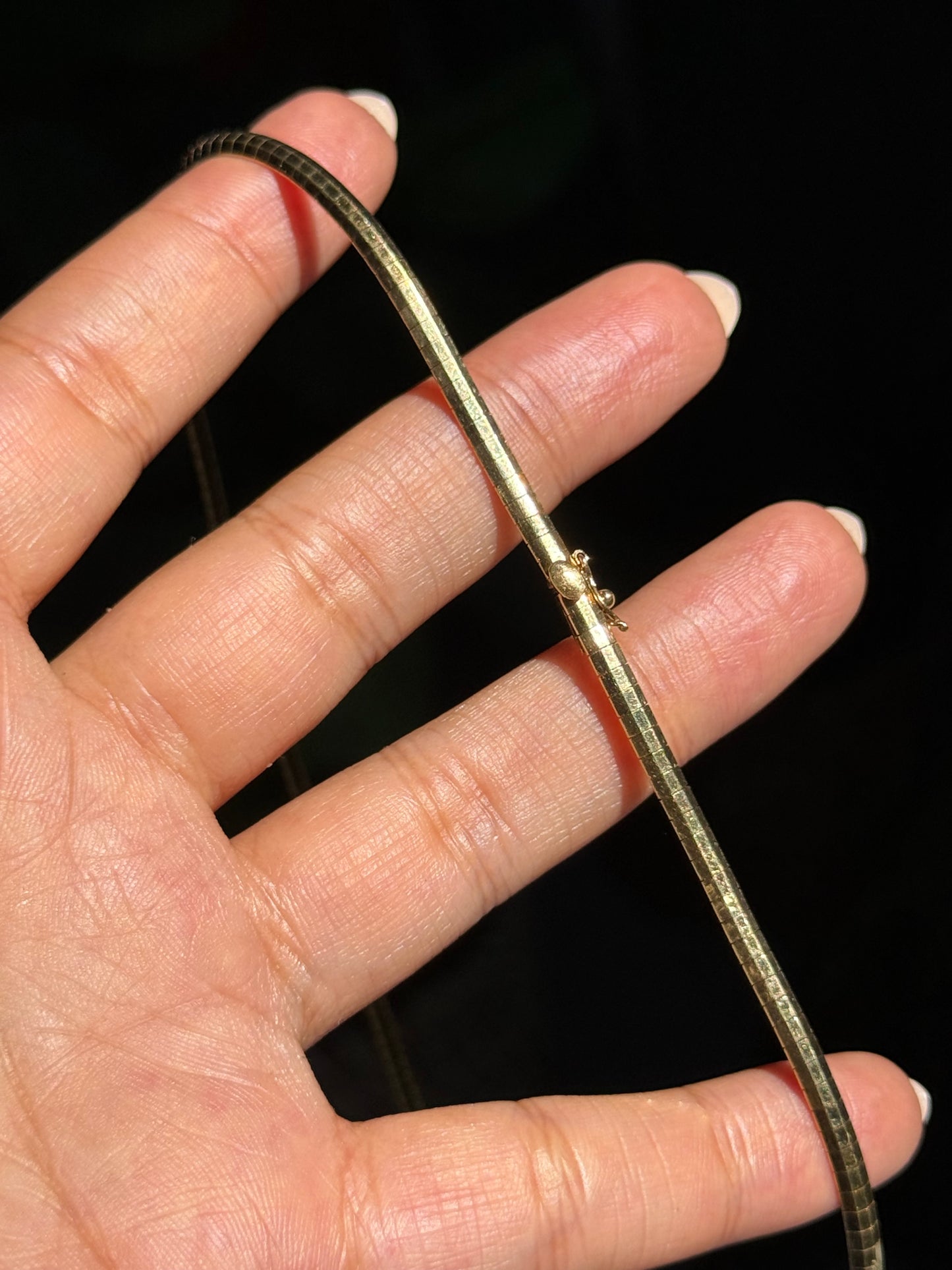 14k Faceted Omega Chain