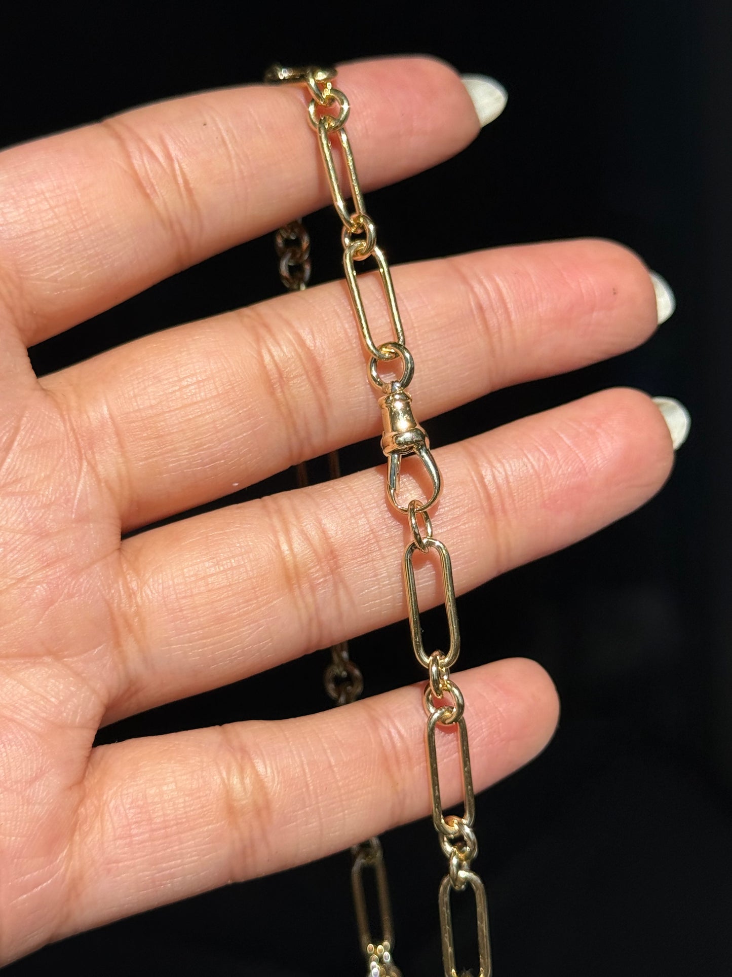 14k Vintage Trombone Watch chain