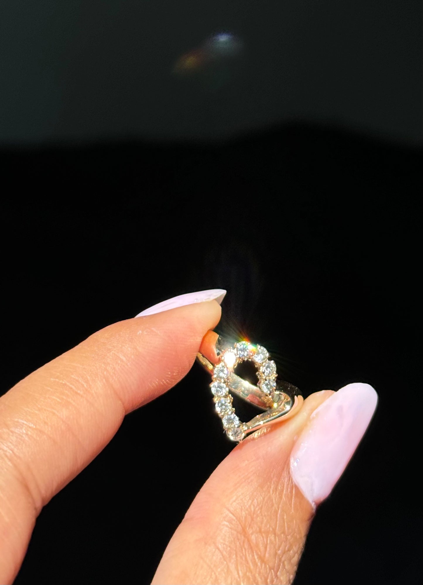 18k Diamond Open heart ring