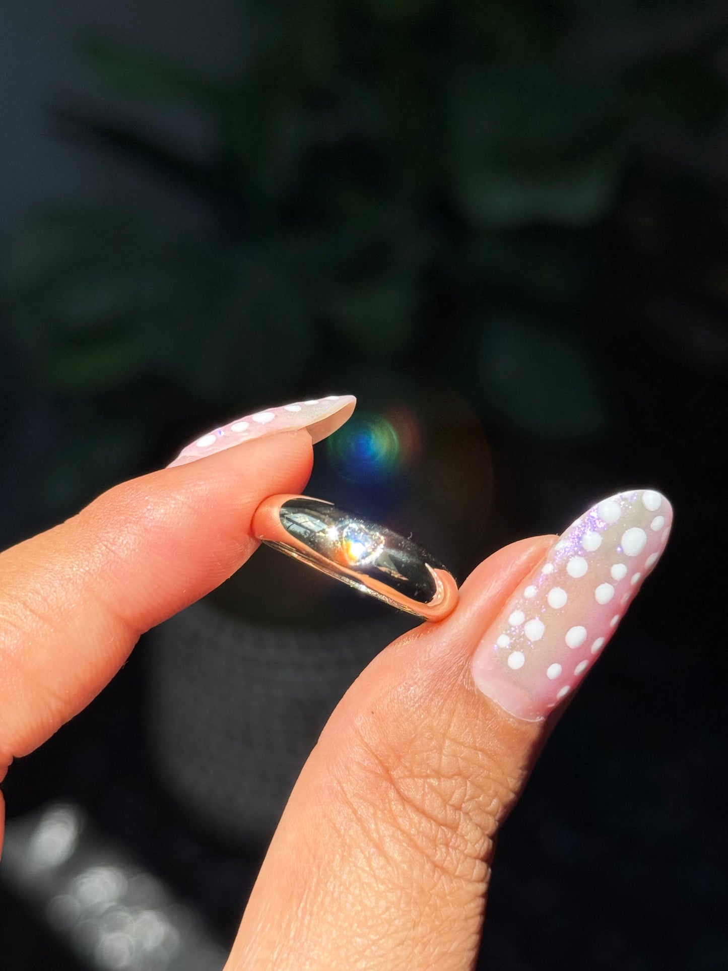 14k Dome flush set diamond heart ring