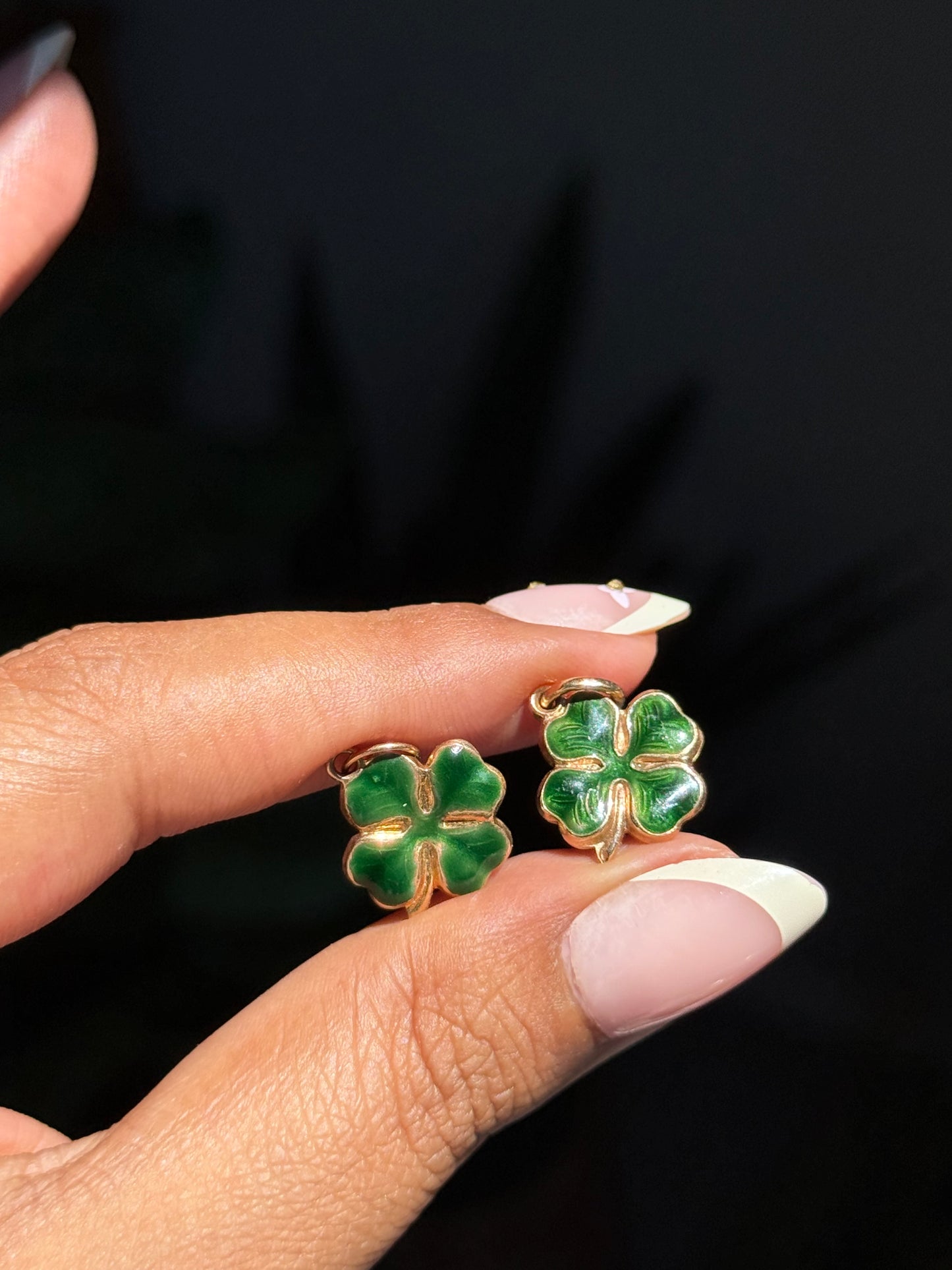vintage 14k Lucky clover charms