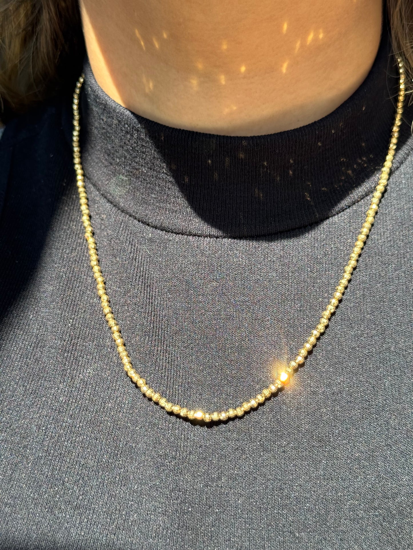 Vintage Italian 18k disco 🪩 beaded chain