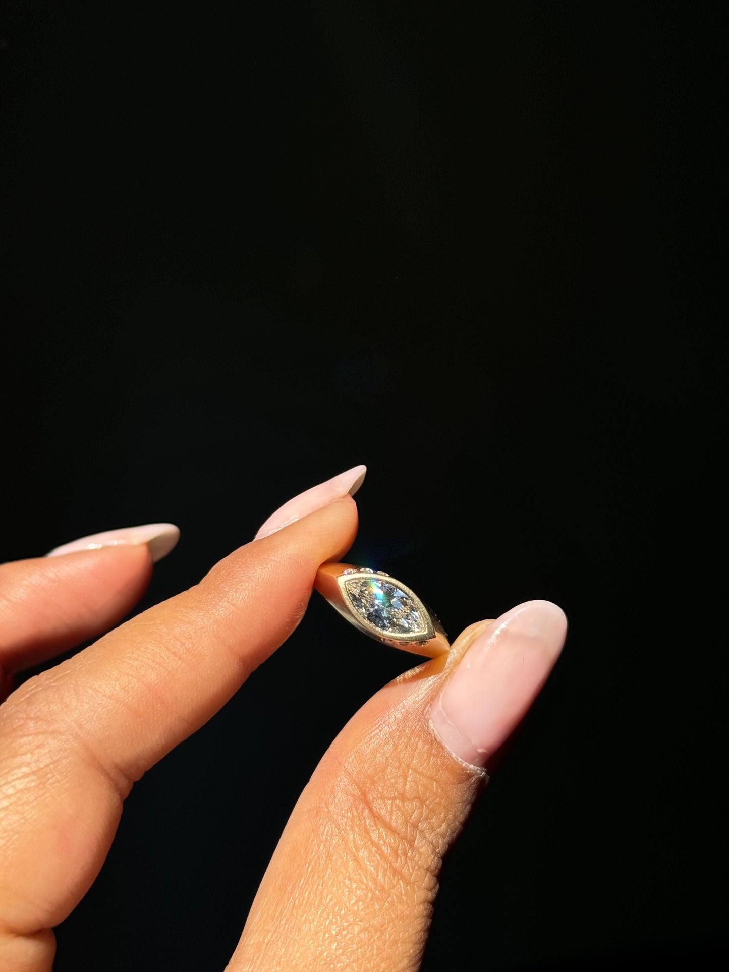 Horus 14k Marquise Diamond Ring