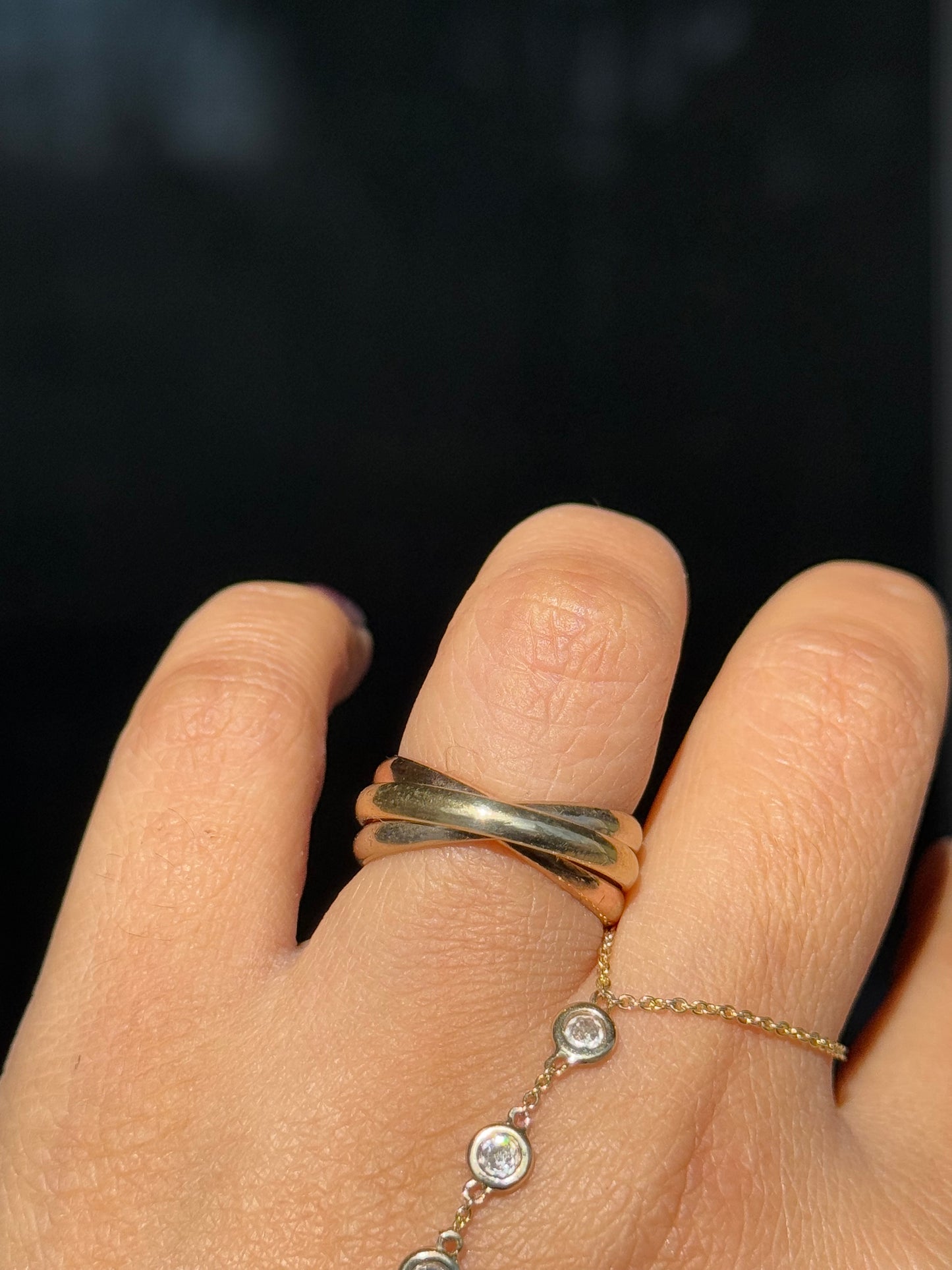 vintage 14k tri tone Rolling band