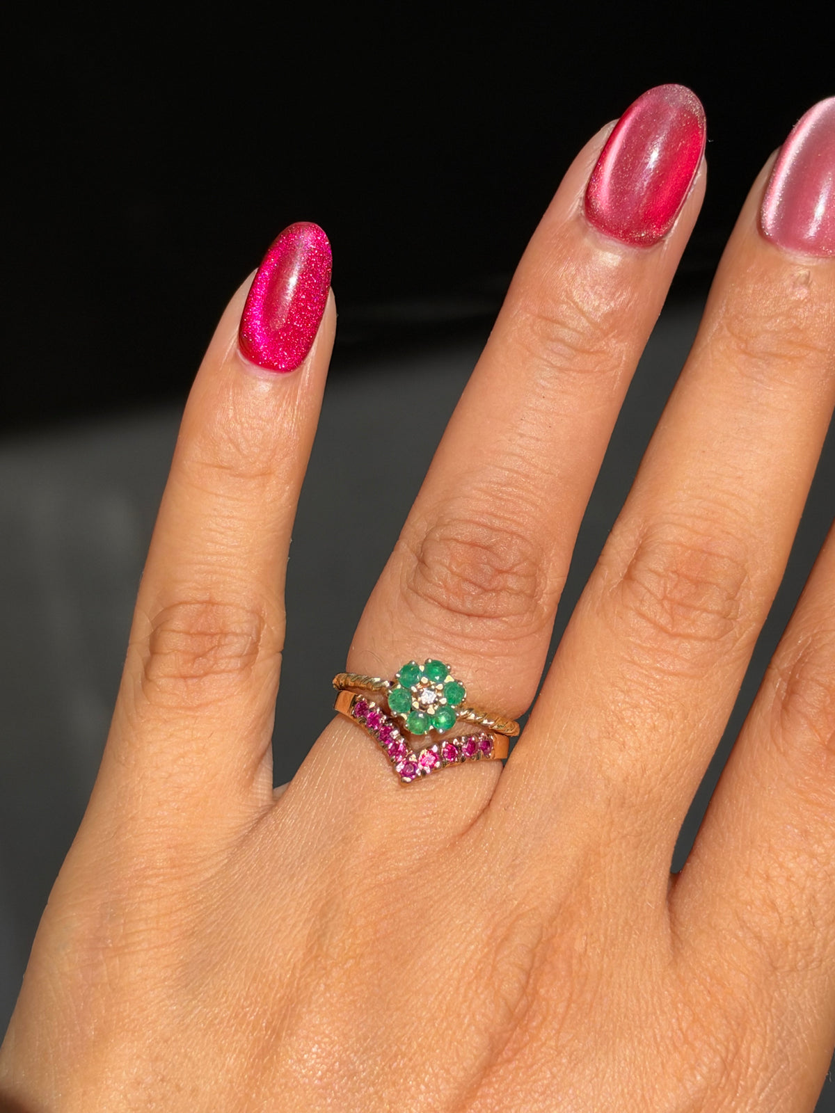 14k chevron ruby band