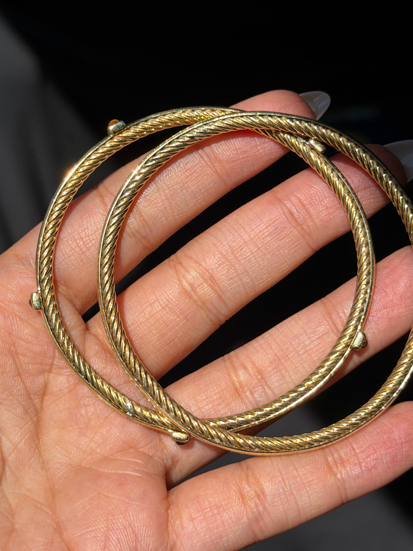 D Y Cable 18k twisted bangles β¨