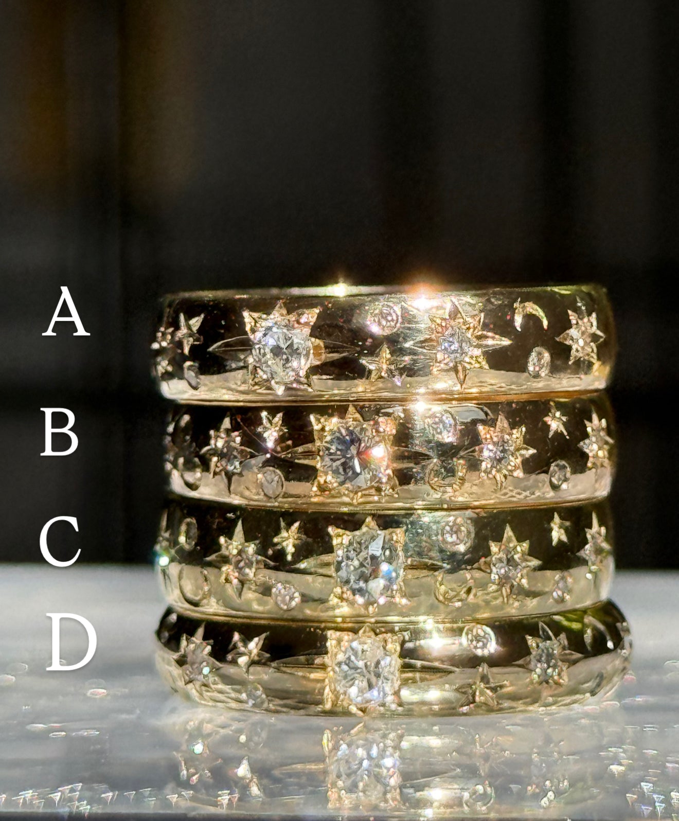 14k Celestial Bands Drop