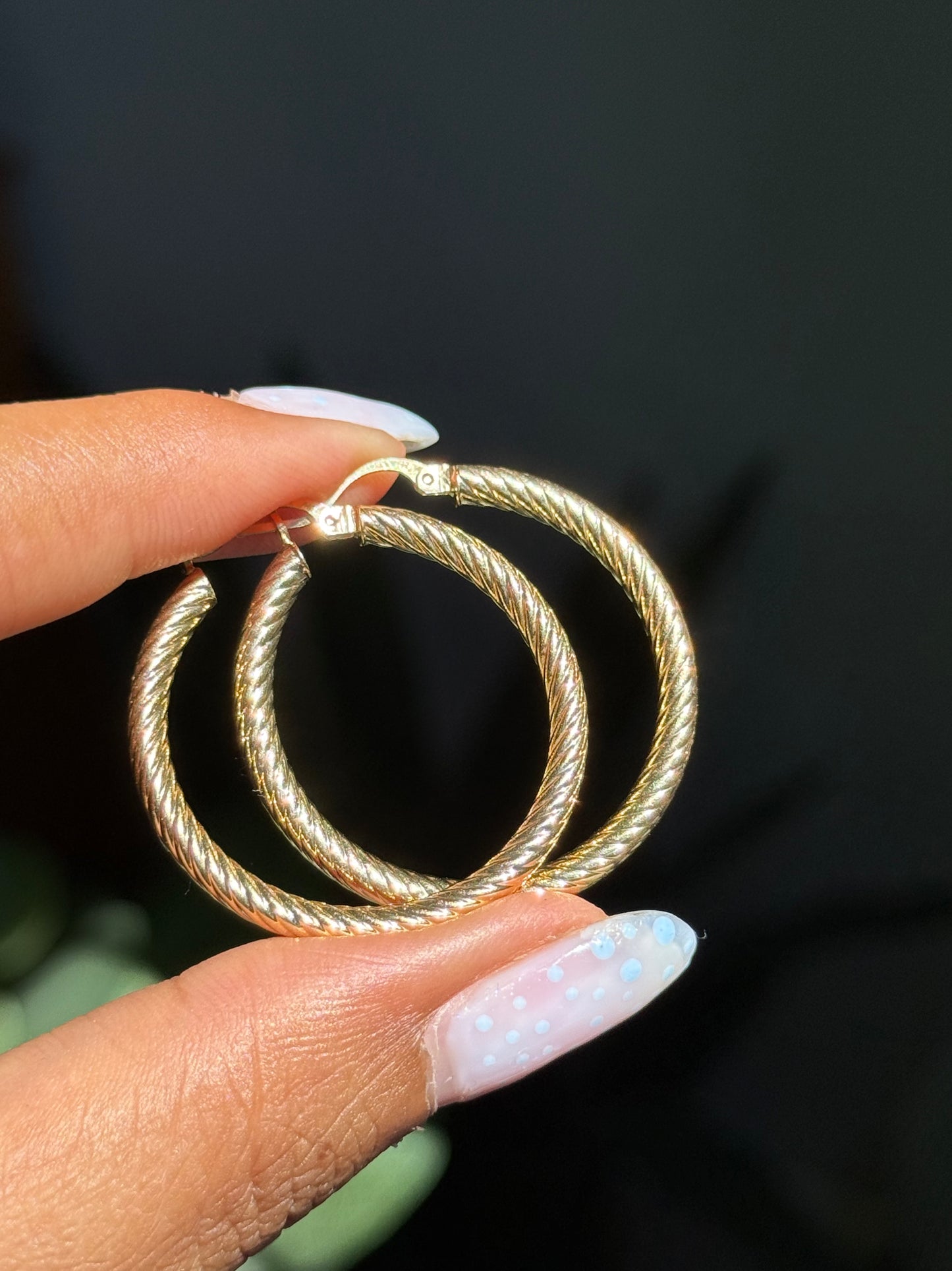 14k twisted hoop earrings