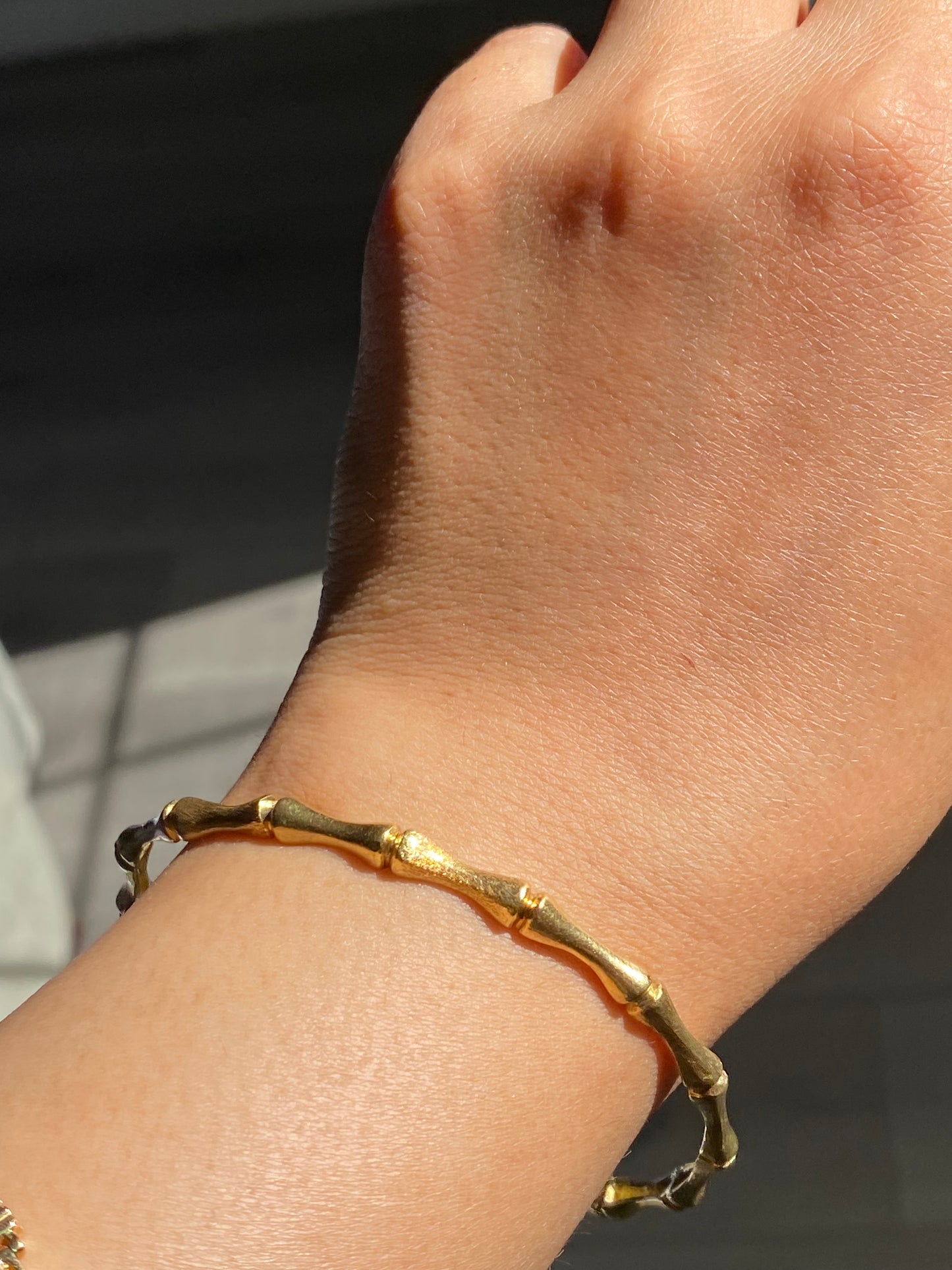18k French bamboo bangle