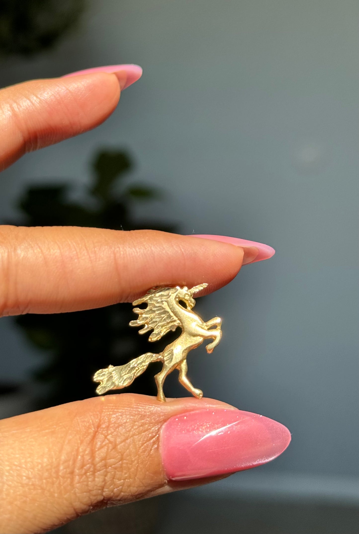 14k vintage unicorn charm