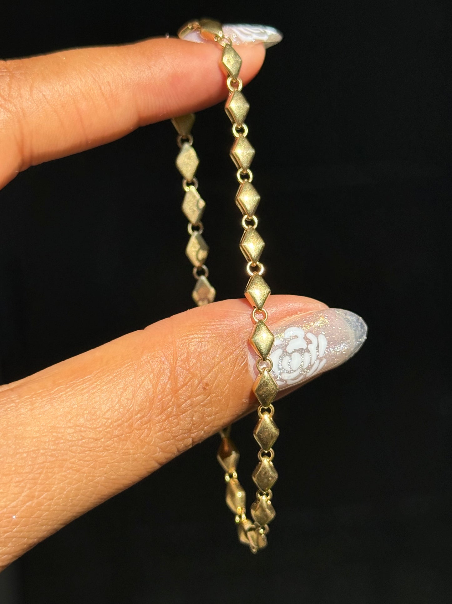 18k Italian geometric diamond shape bracelet