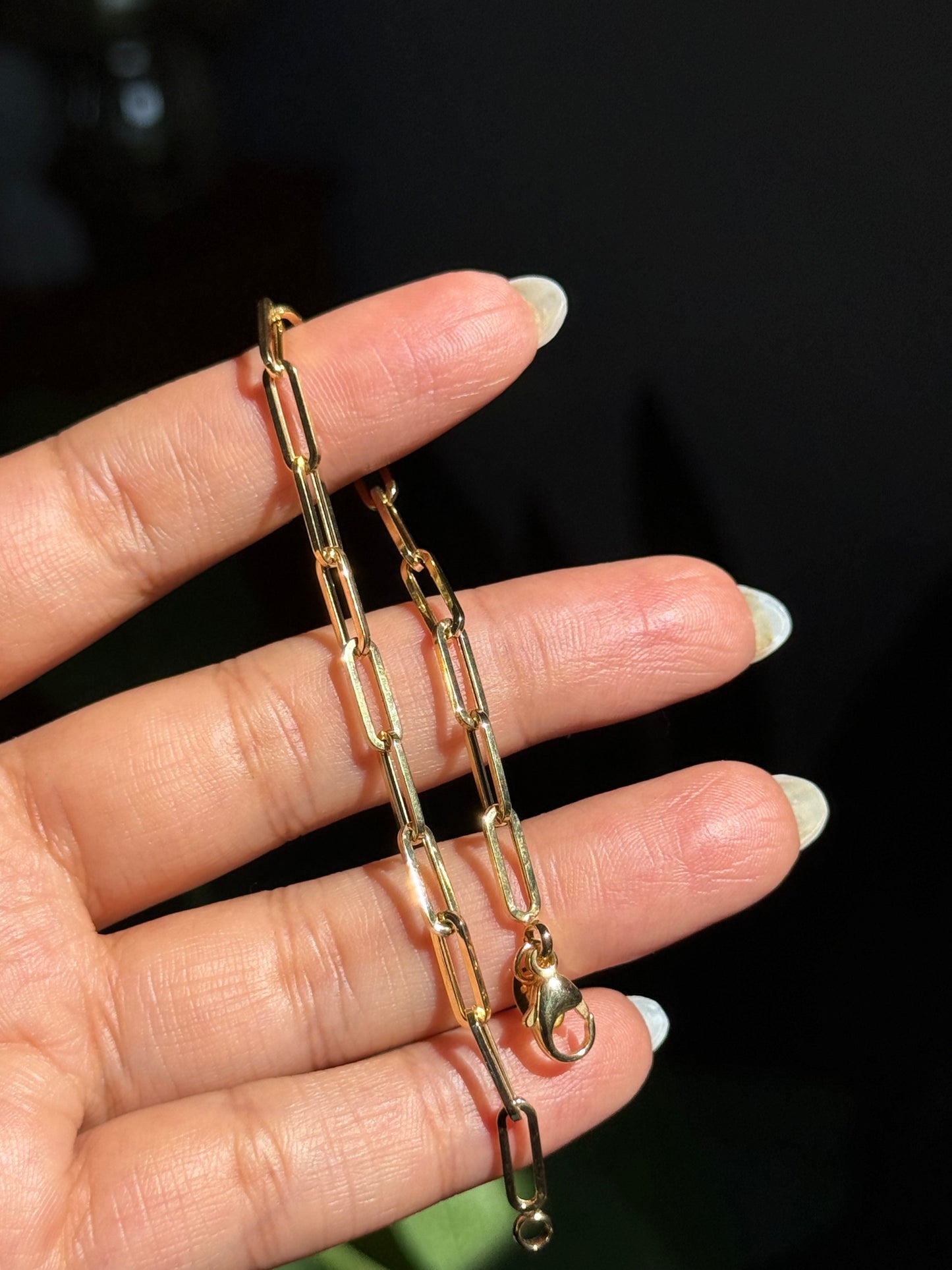 classic 14k paper clip bracelet
