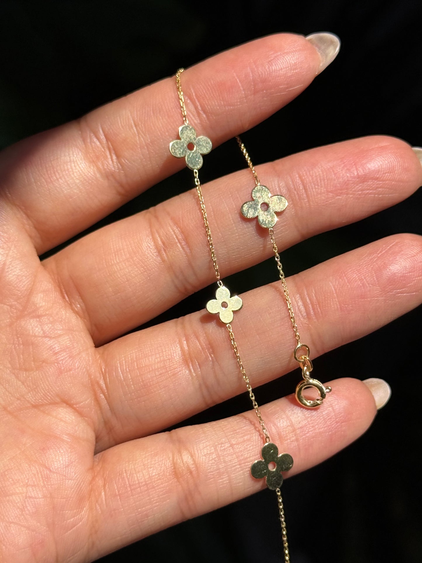 14k clover bracelet