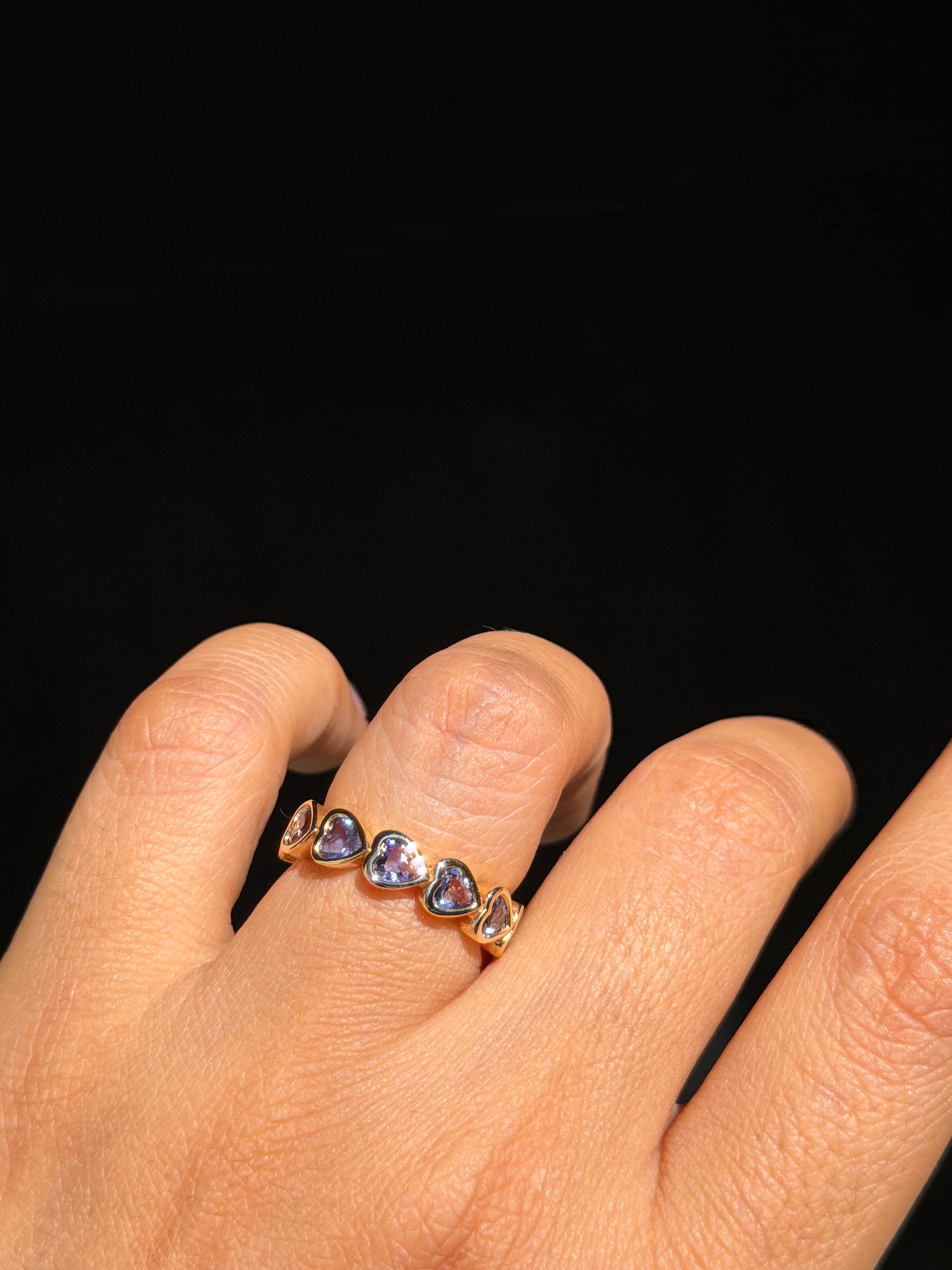14k lavender iolite heart
band