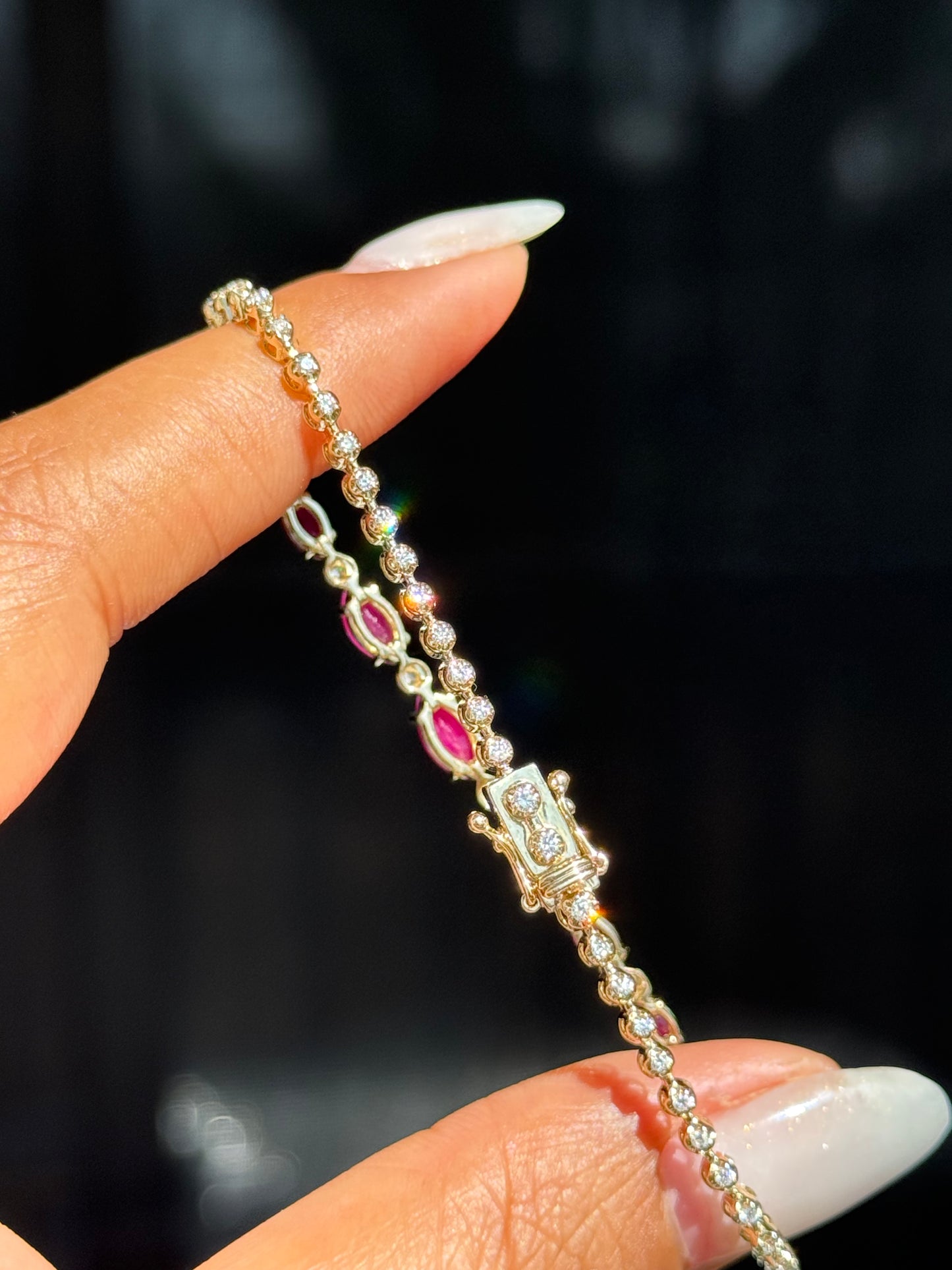 14k Rubies & diamonds tennis bracelet