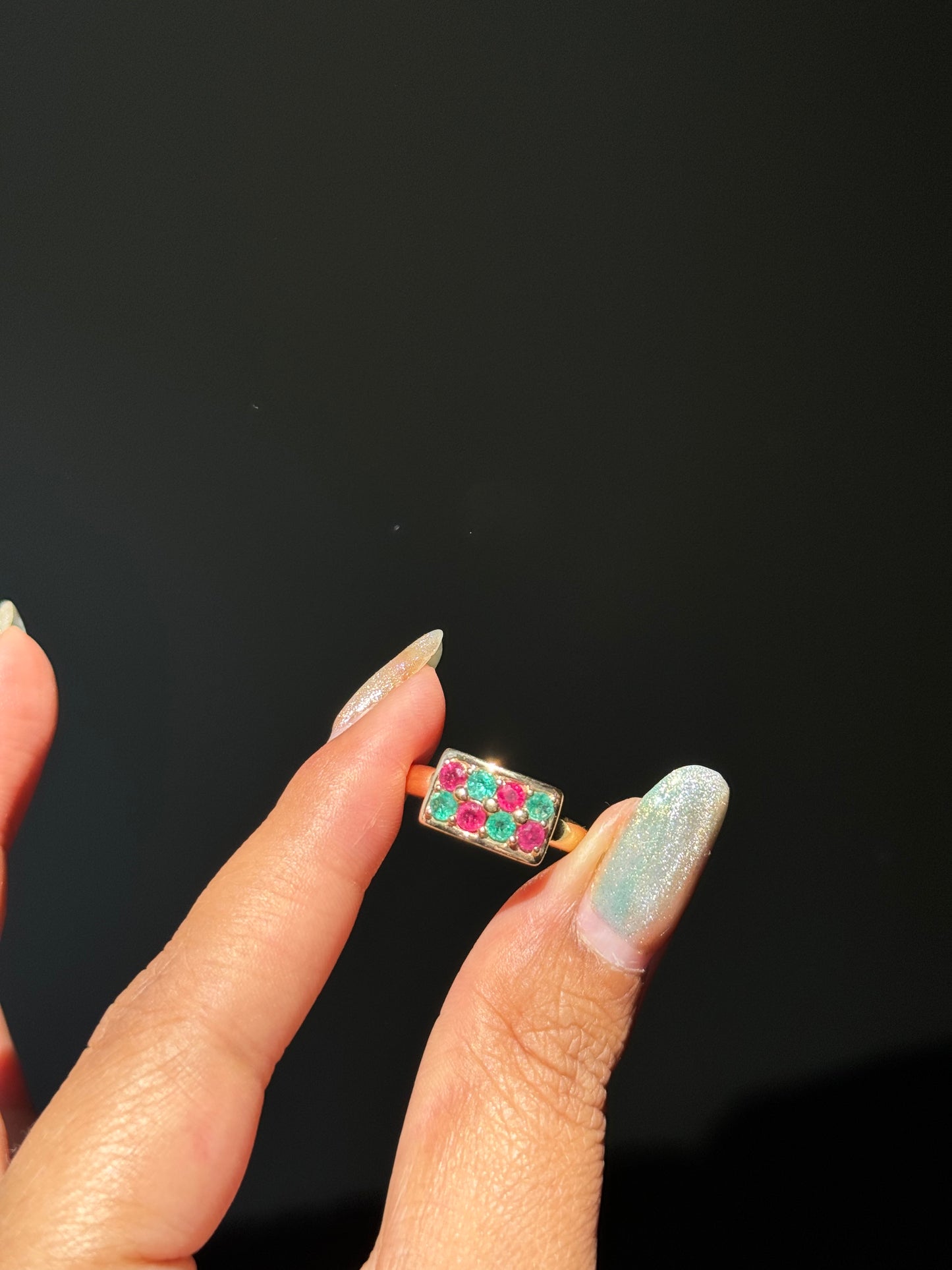 14k emerald and rubies ring