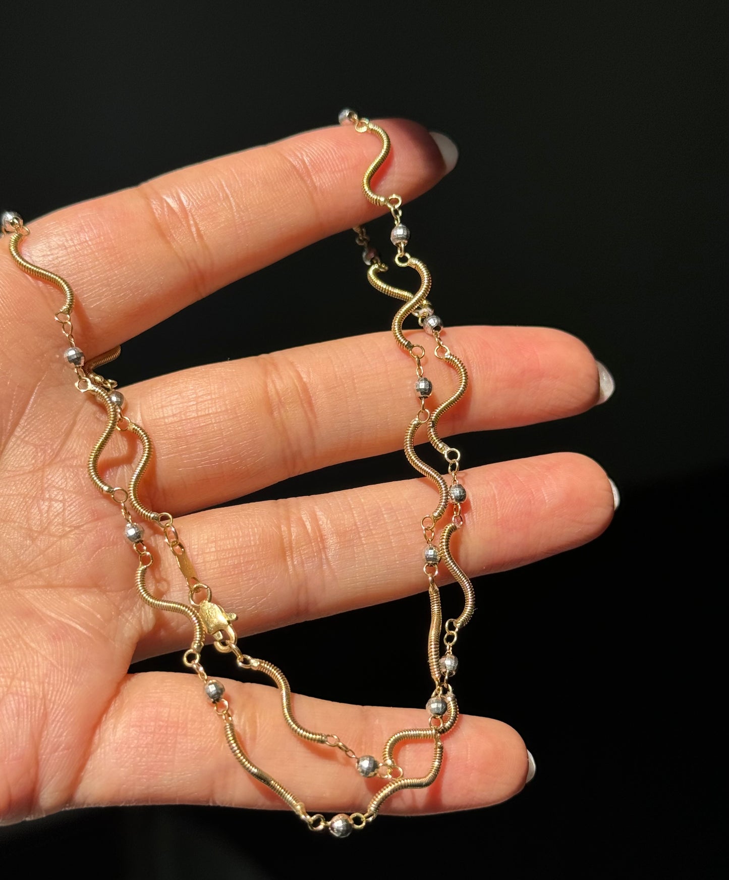 14k Vintage Two tone S link chain