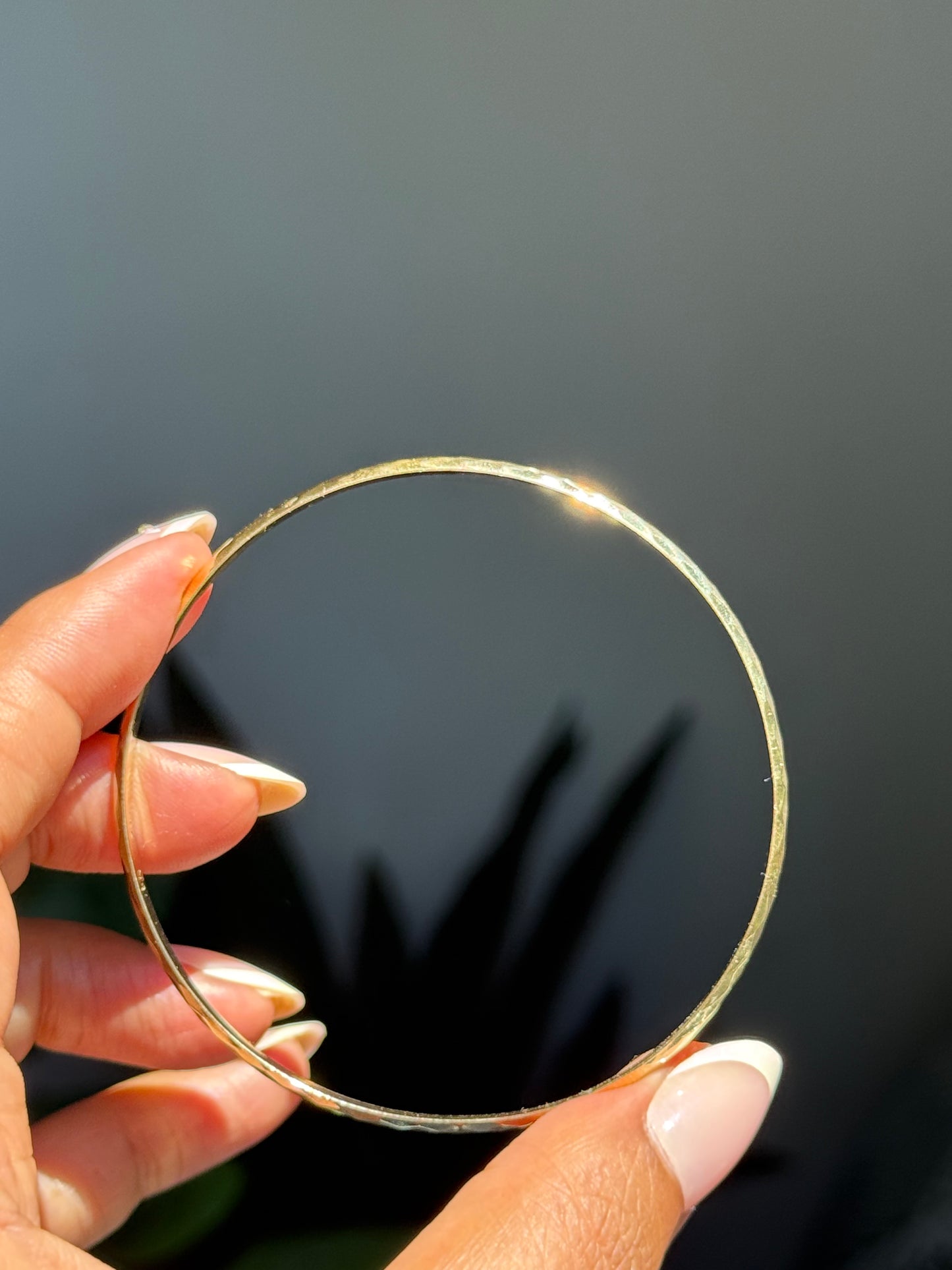 18k buttery Faceted Bangle