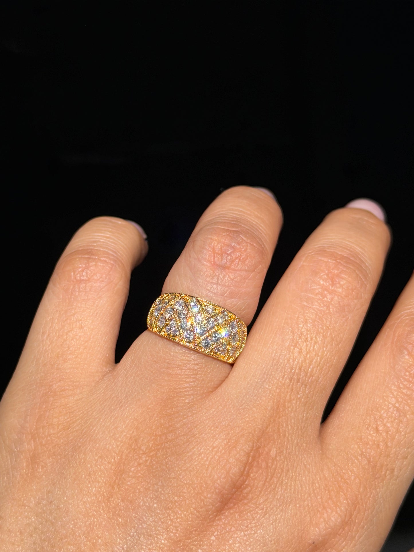 18k 1ct zigzag diamond ring