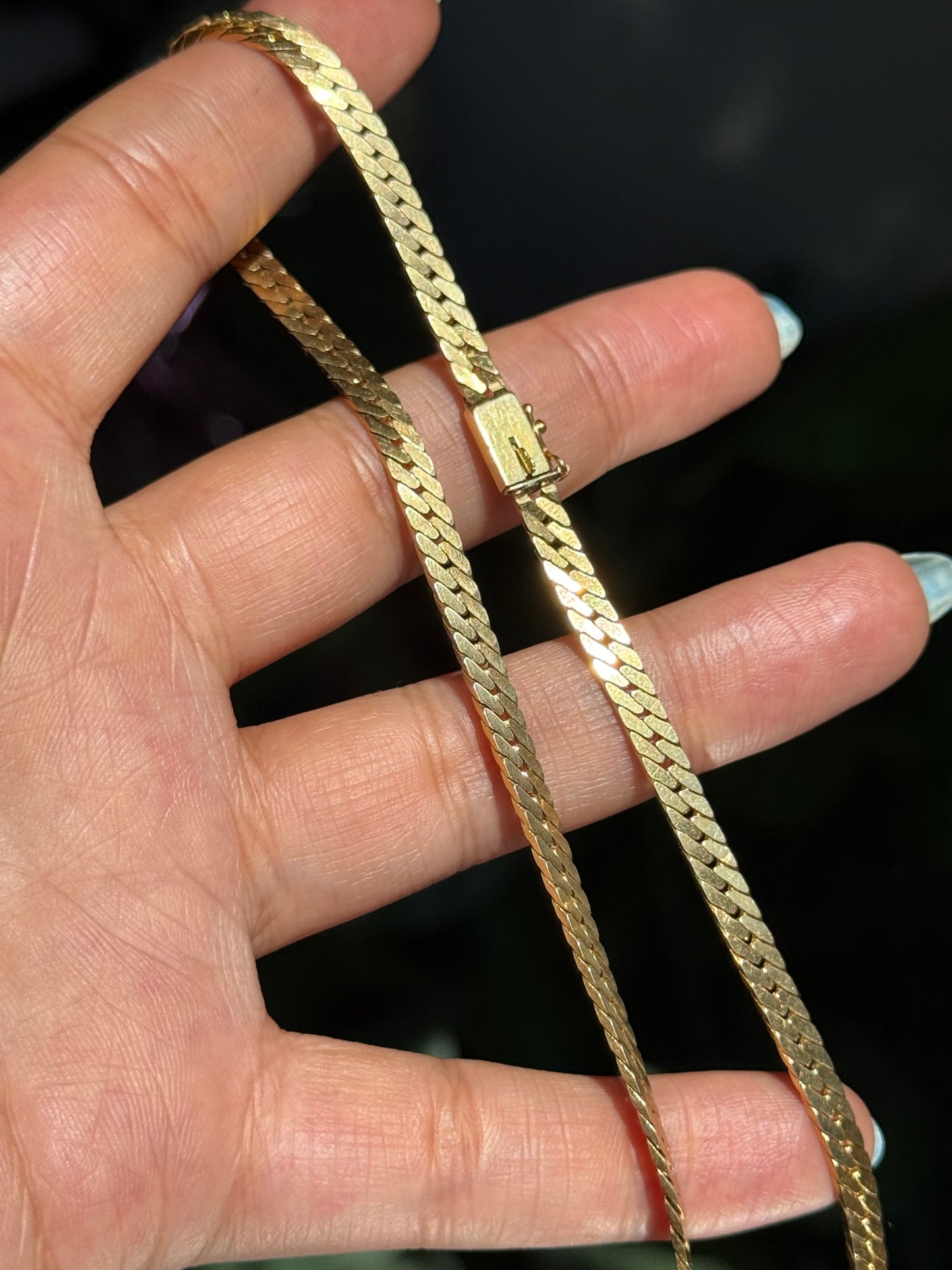 14k Solid wide tight curb chain
