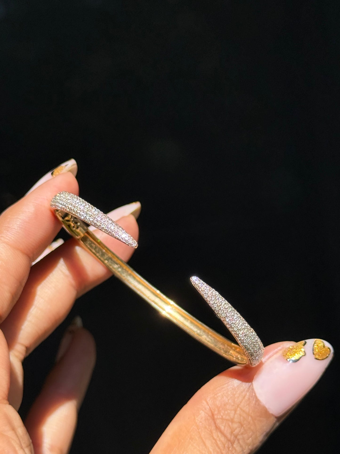 14k Diamond Claw cuff bracelet