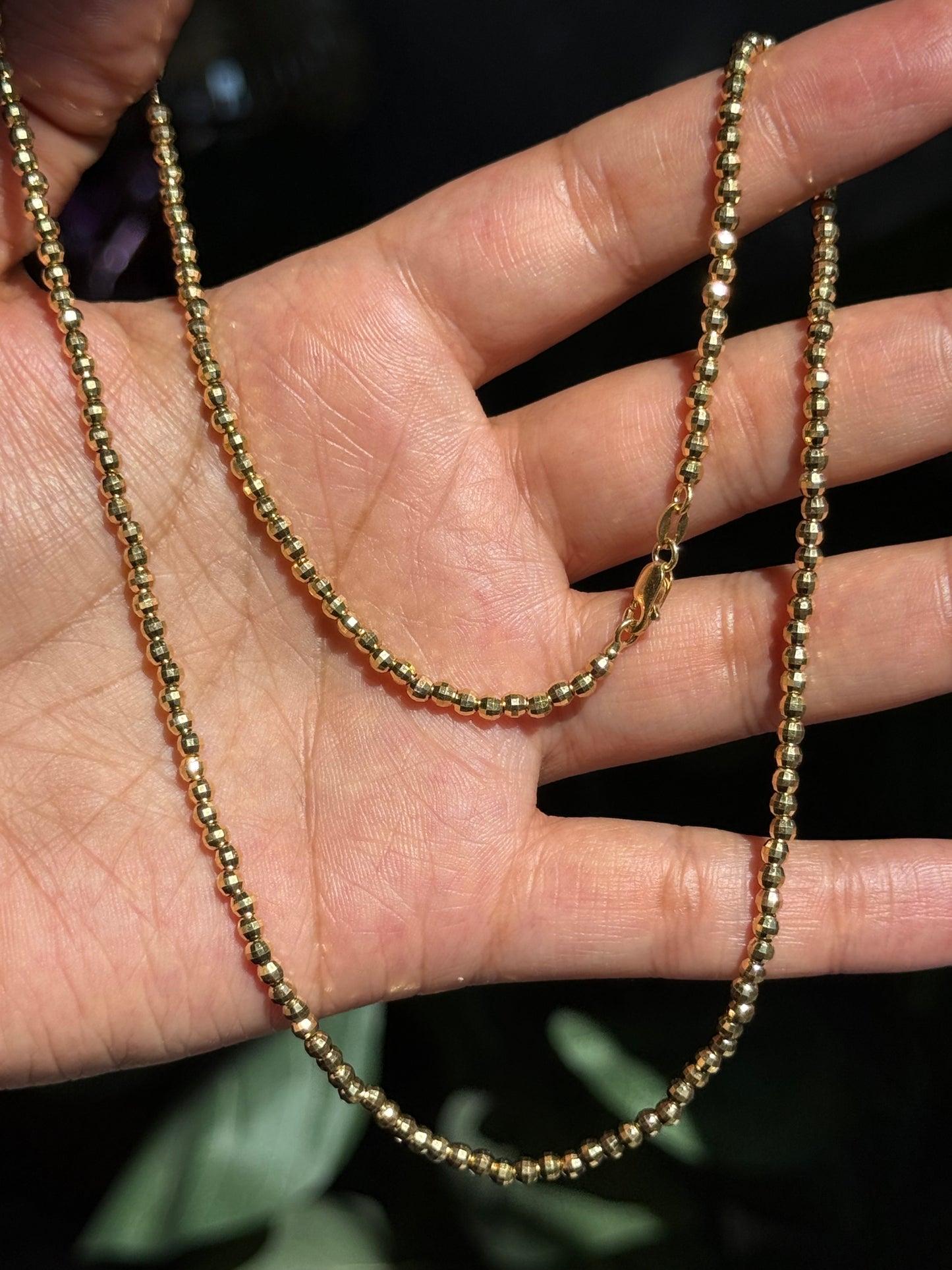 Vintage Italian 18k disco 🪩 beaded chain