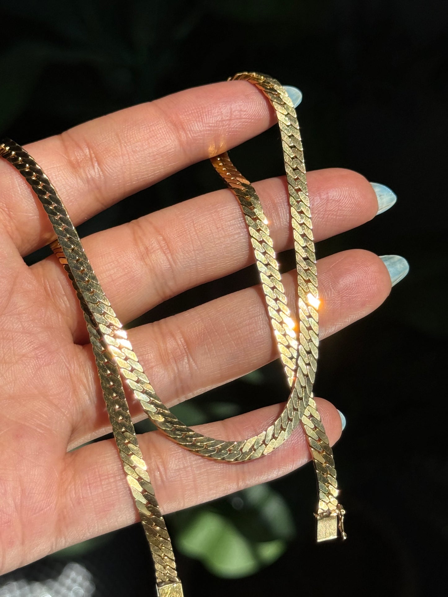 14k Solid wide tight curb chain
