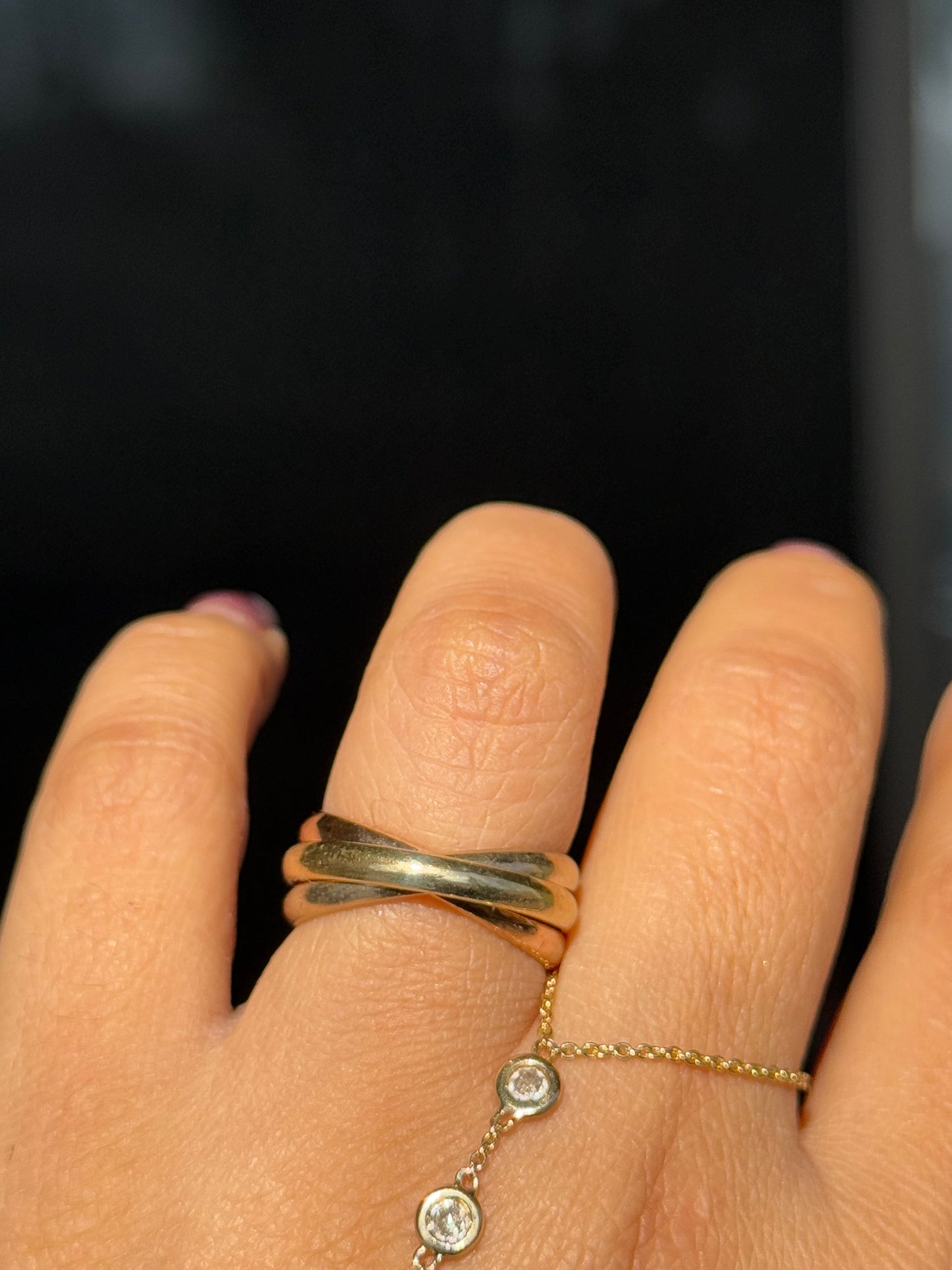 vintage 14k tri tone Rolling band