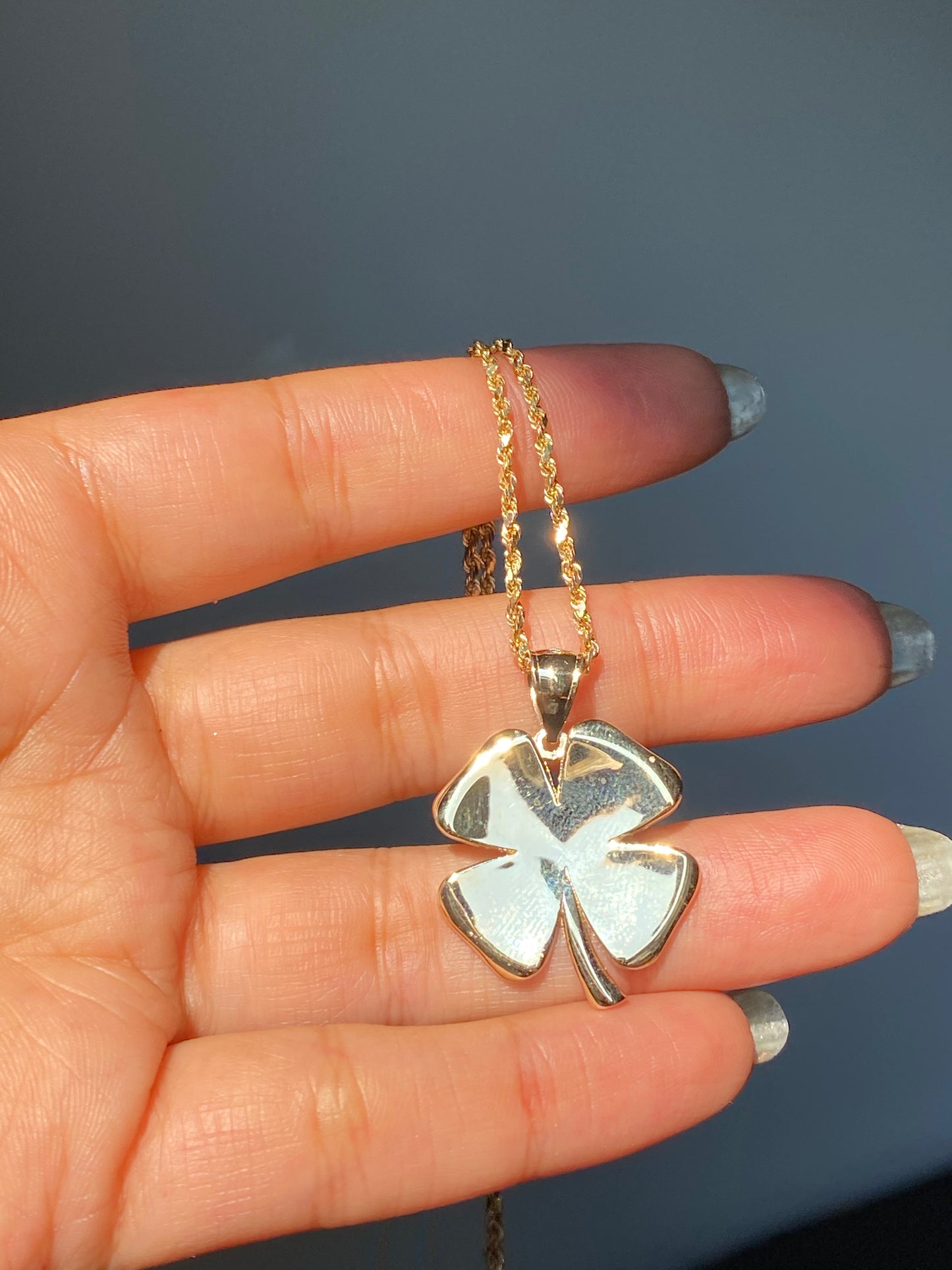 14k lucky clover charm