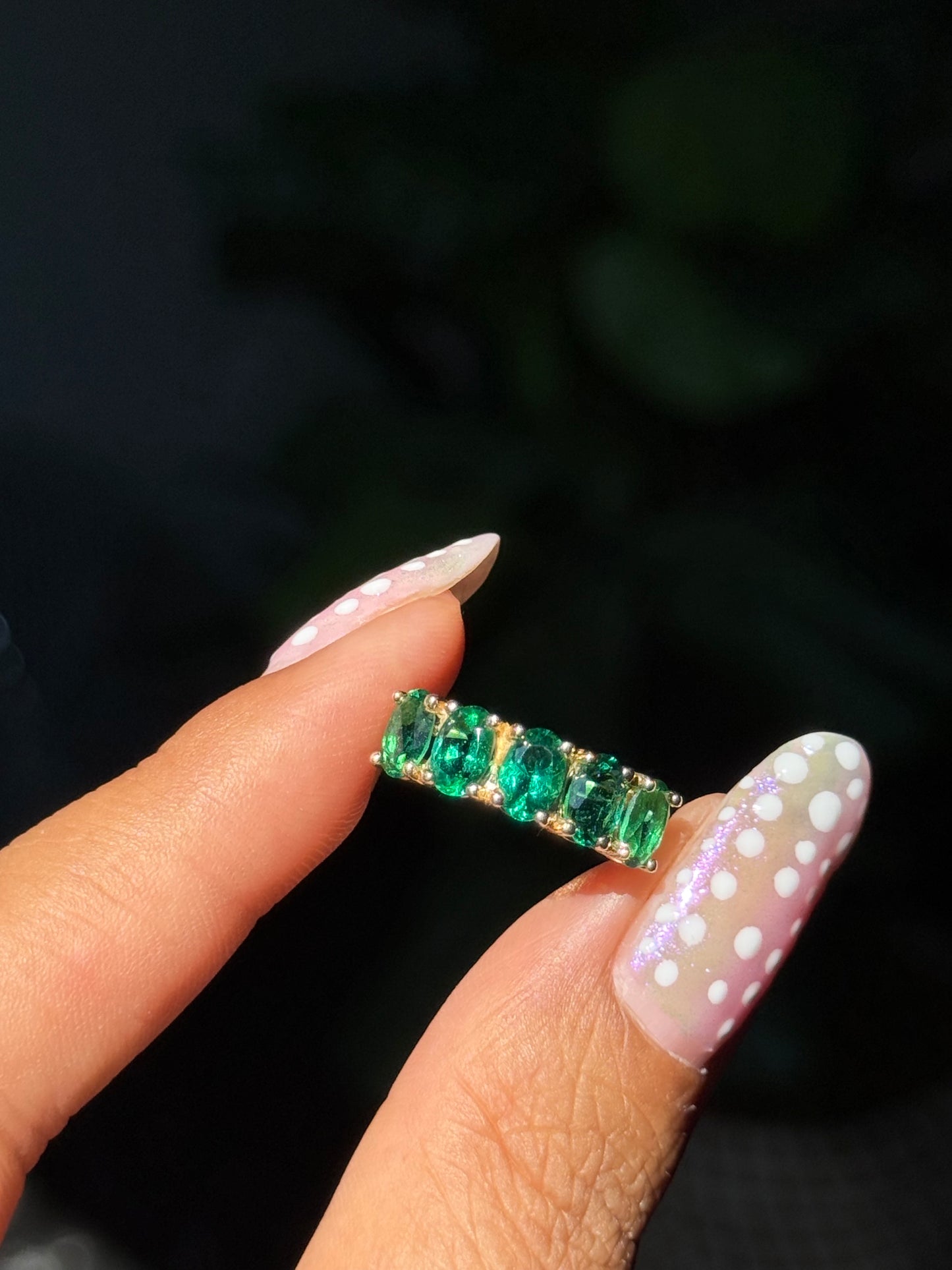14k synthetic emerald ring