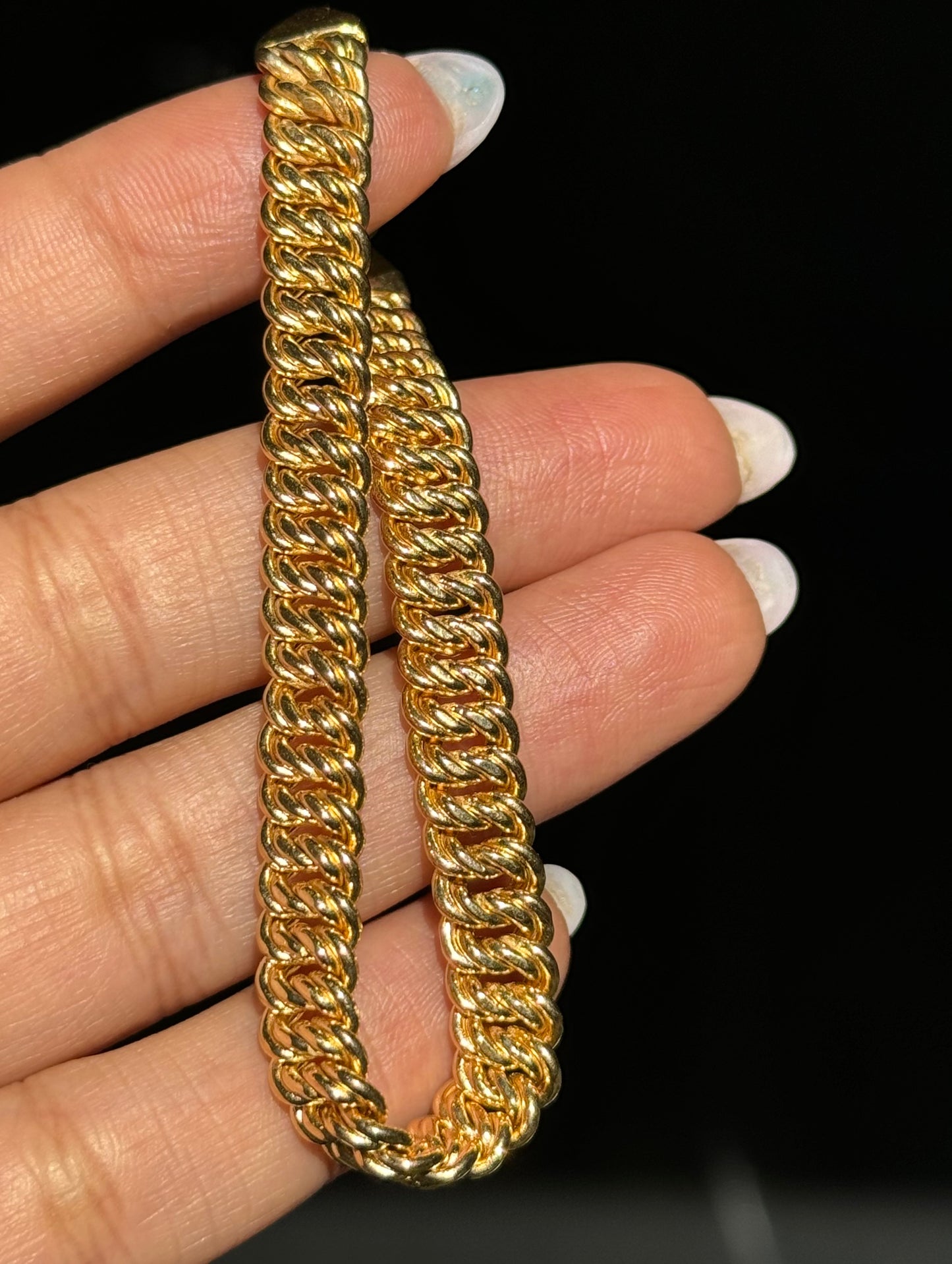 18k Italian Wavy Curb Bracelet By Milor